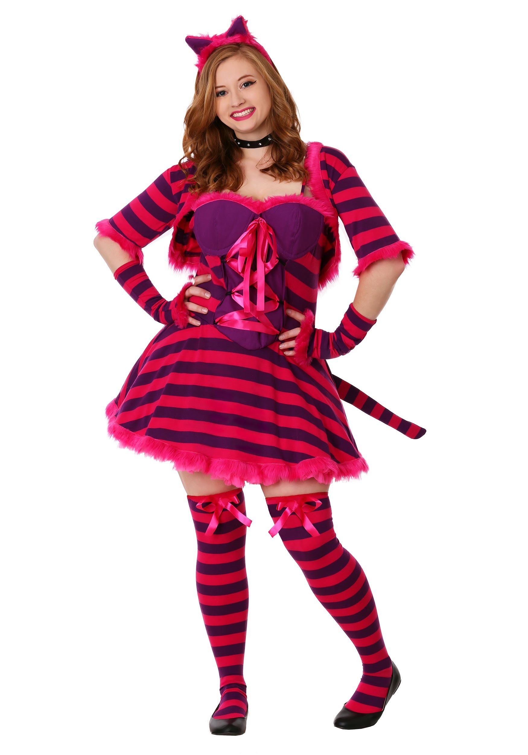 Plus Size Sexy Wonderland Cat Costume | Cheshire Cat Costume for Women
