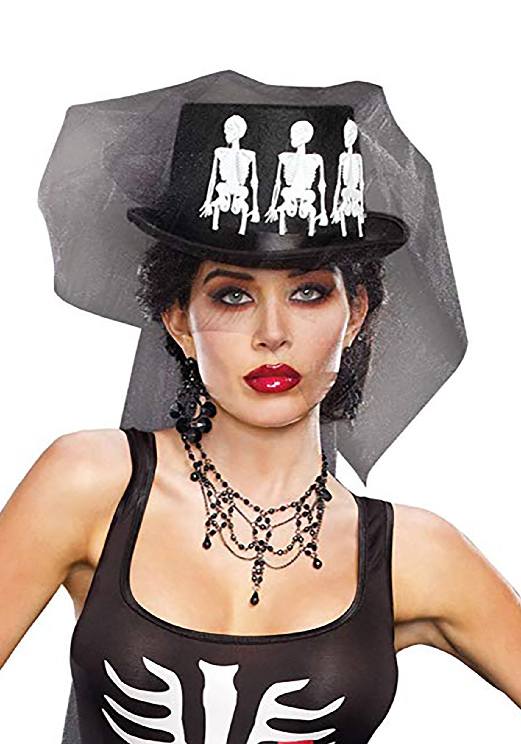 Ms. Bones Adult Costume Hat | Skeleton Accessories