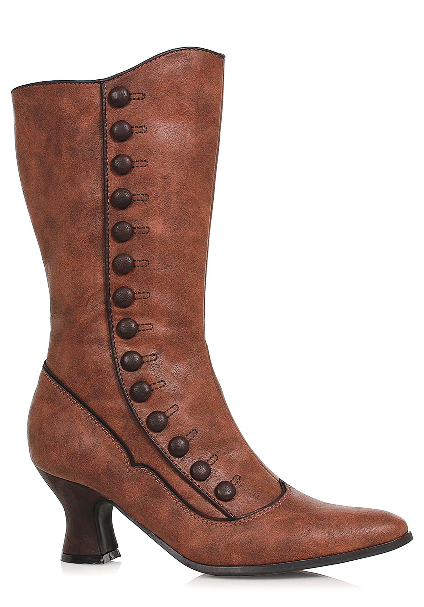 Brown Victorian Spat Women's Costume Boots | Historical Accessories