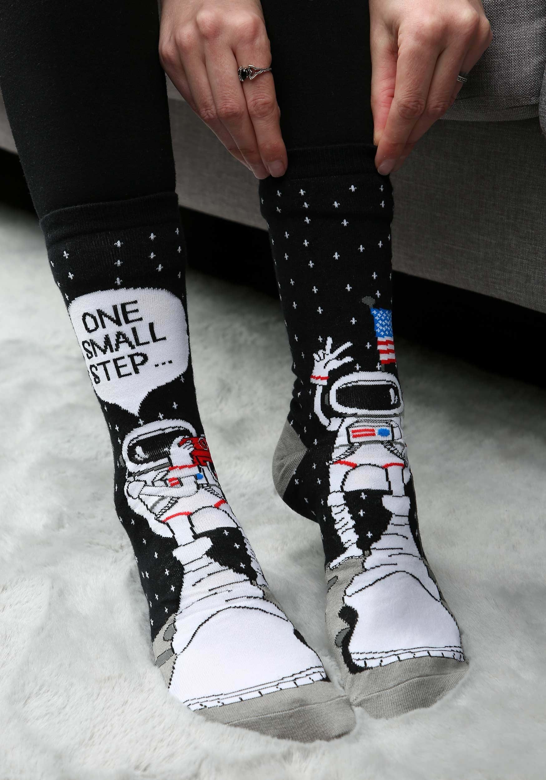 Foot Forward Astronaut Adult Socks | Adult Funny Socks