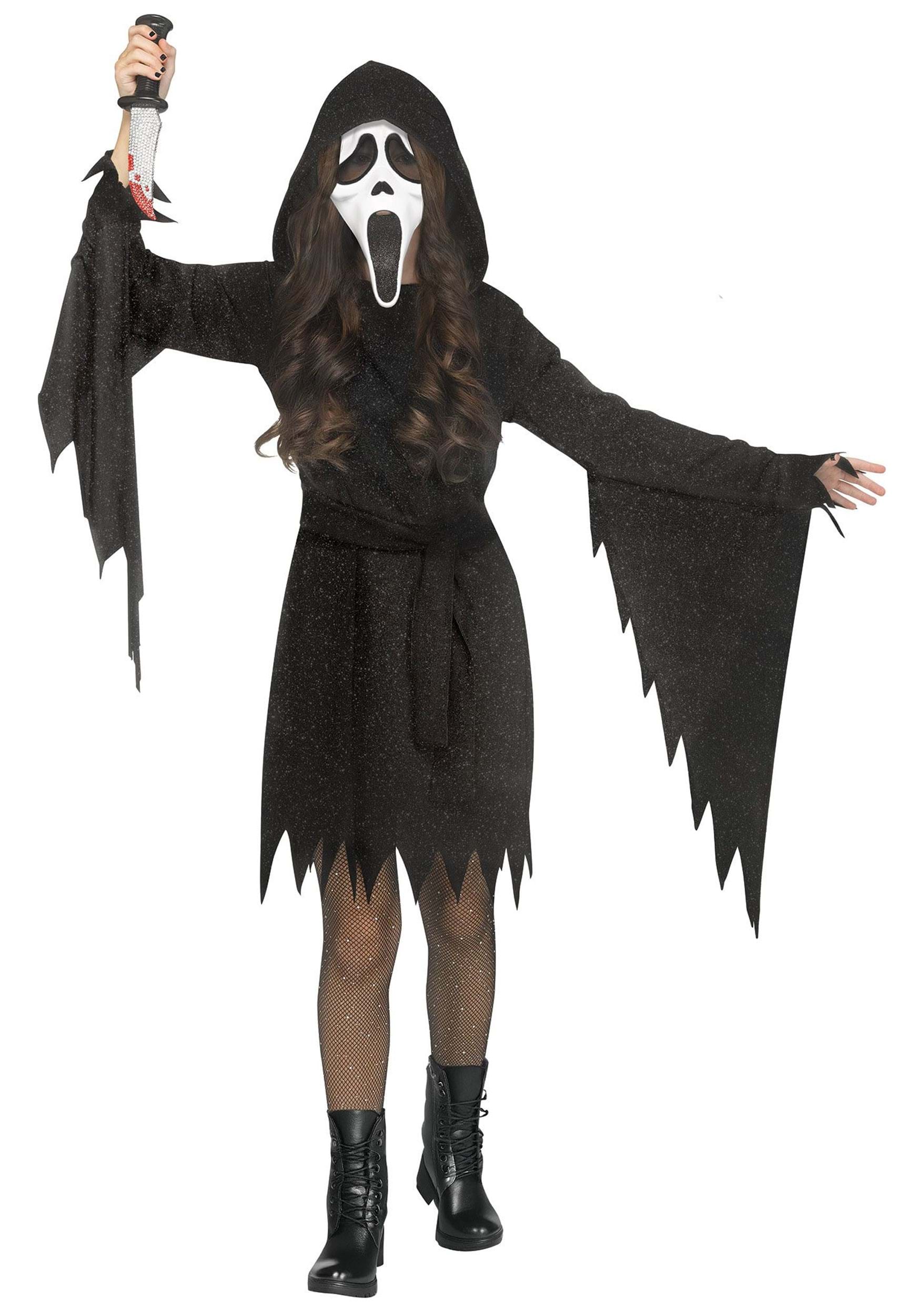 Glitter Ghost Face Girl's Costume | Scream Costumes