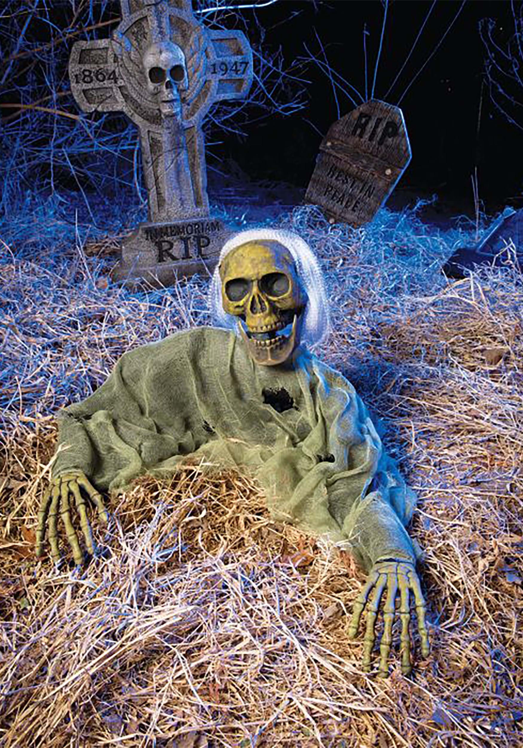Moss Skeleton Grave Breaker Prop Decoration | Skeleton Decorations