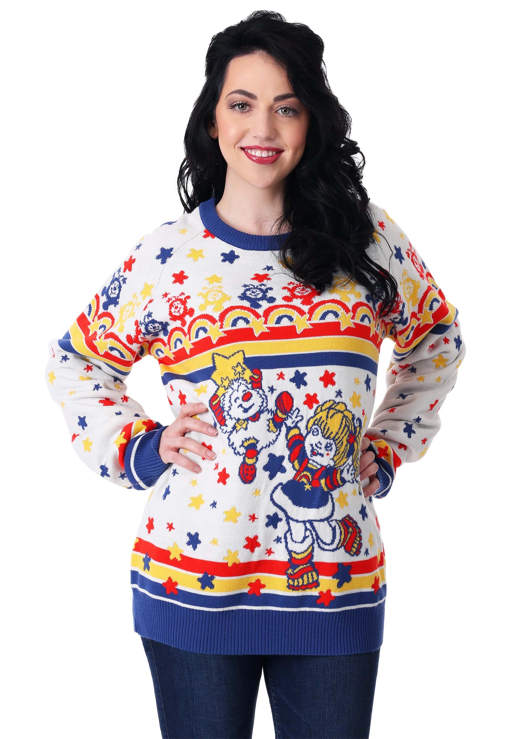 Adult Classic Rainbow Brite Ugly Christmas Sweater | Adult Sweaters