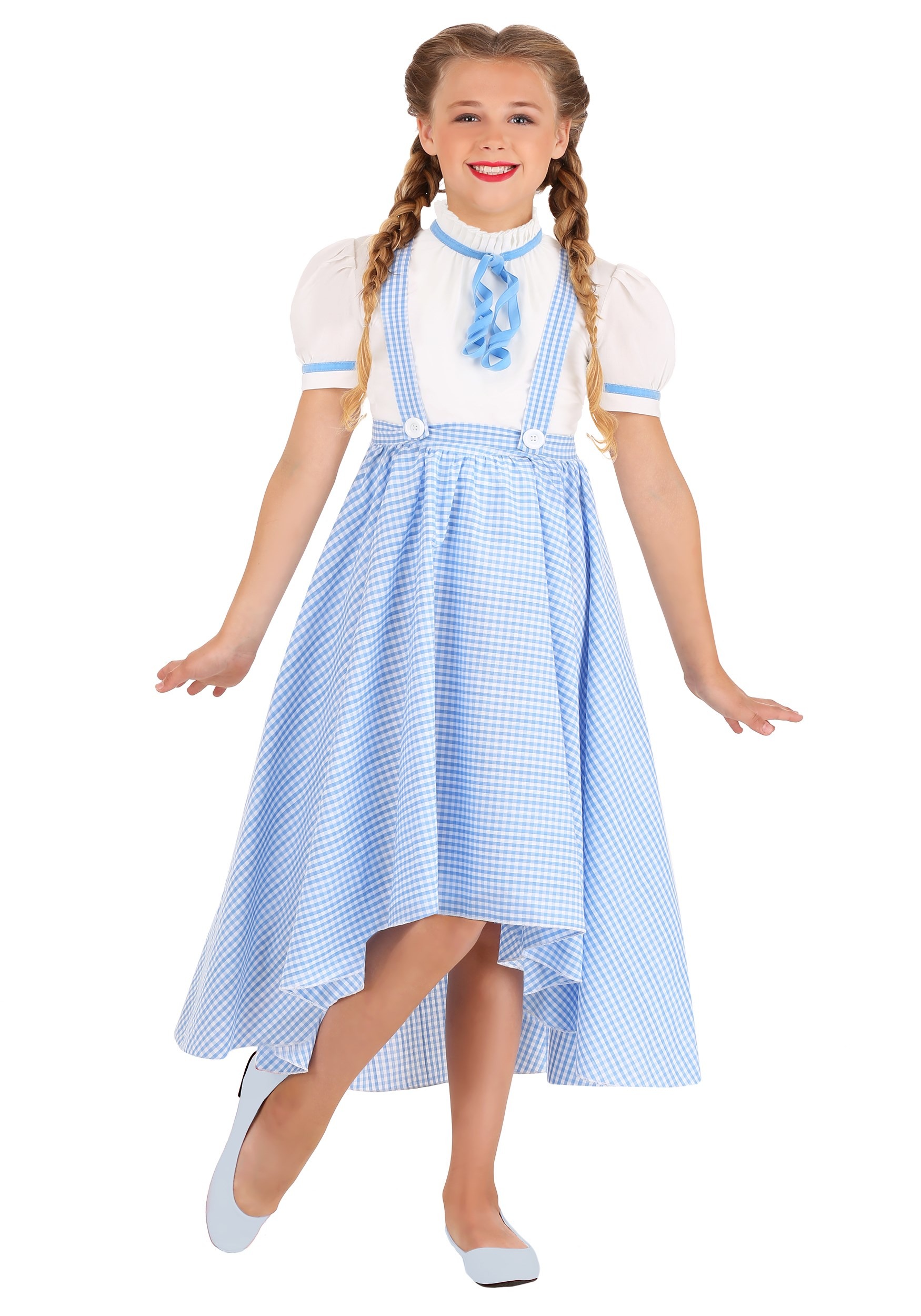 Kansas Girl Hi-Lo Gingham Kid's Costume Dress | Movie Costumes