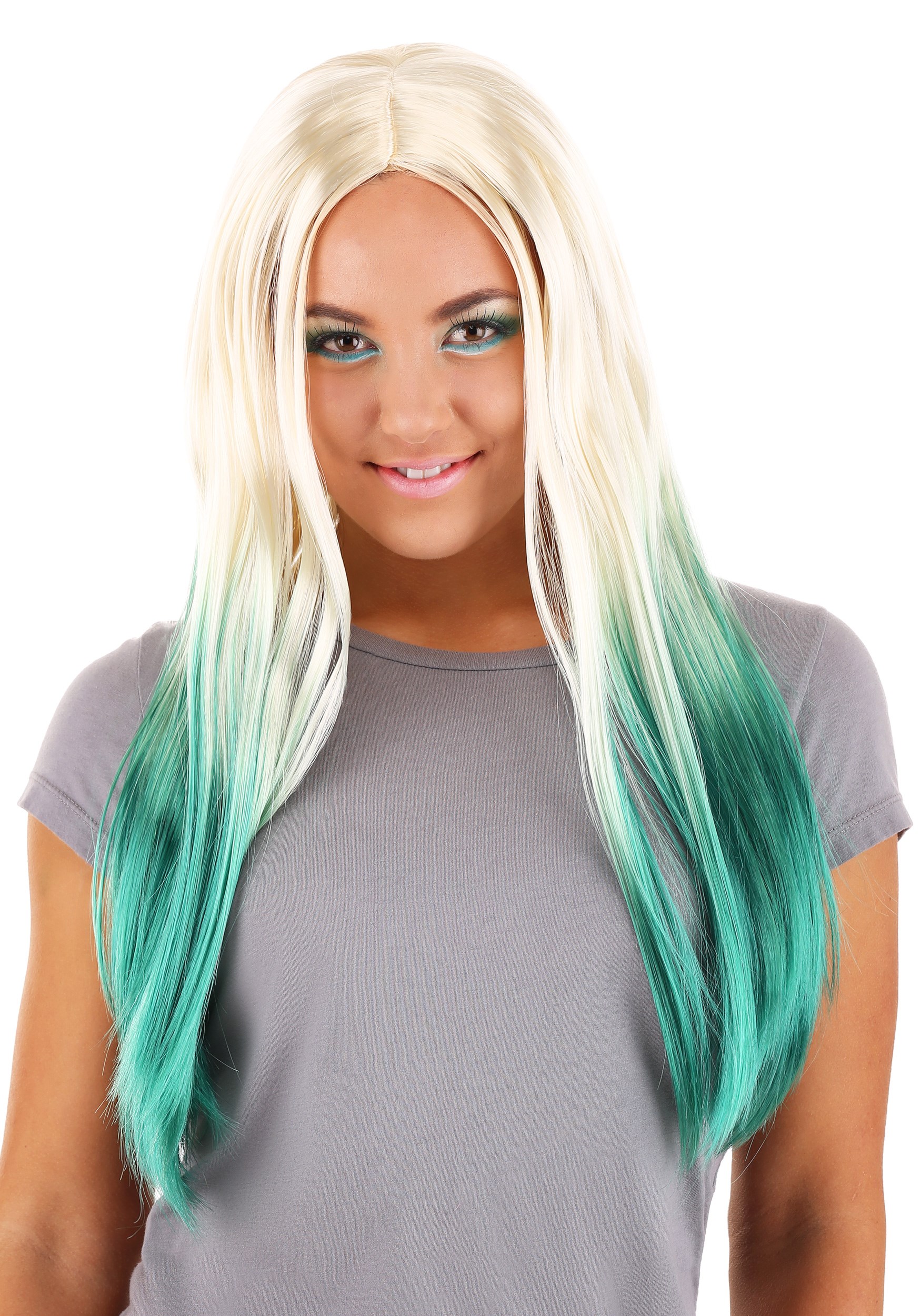Blonde and Green Ombre Mermaid Wig for Women