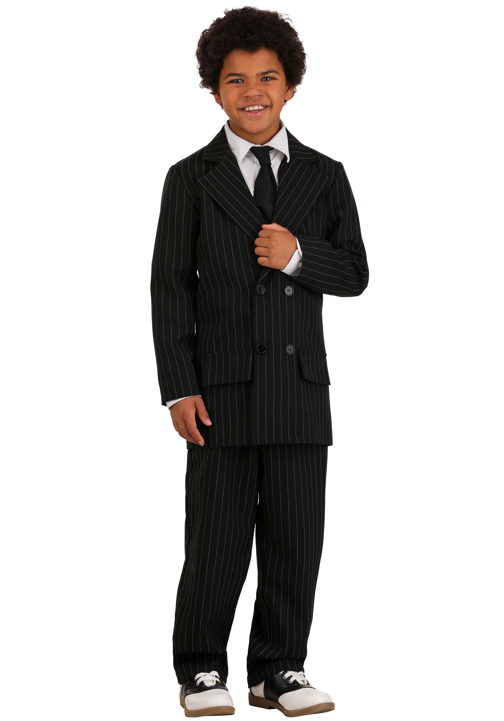 Pinstripe Gangster Suit Boy's Costume | Kid's Gangster Costumes