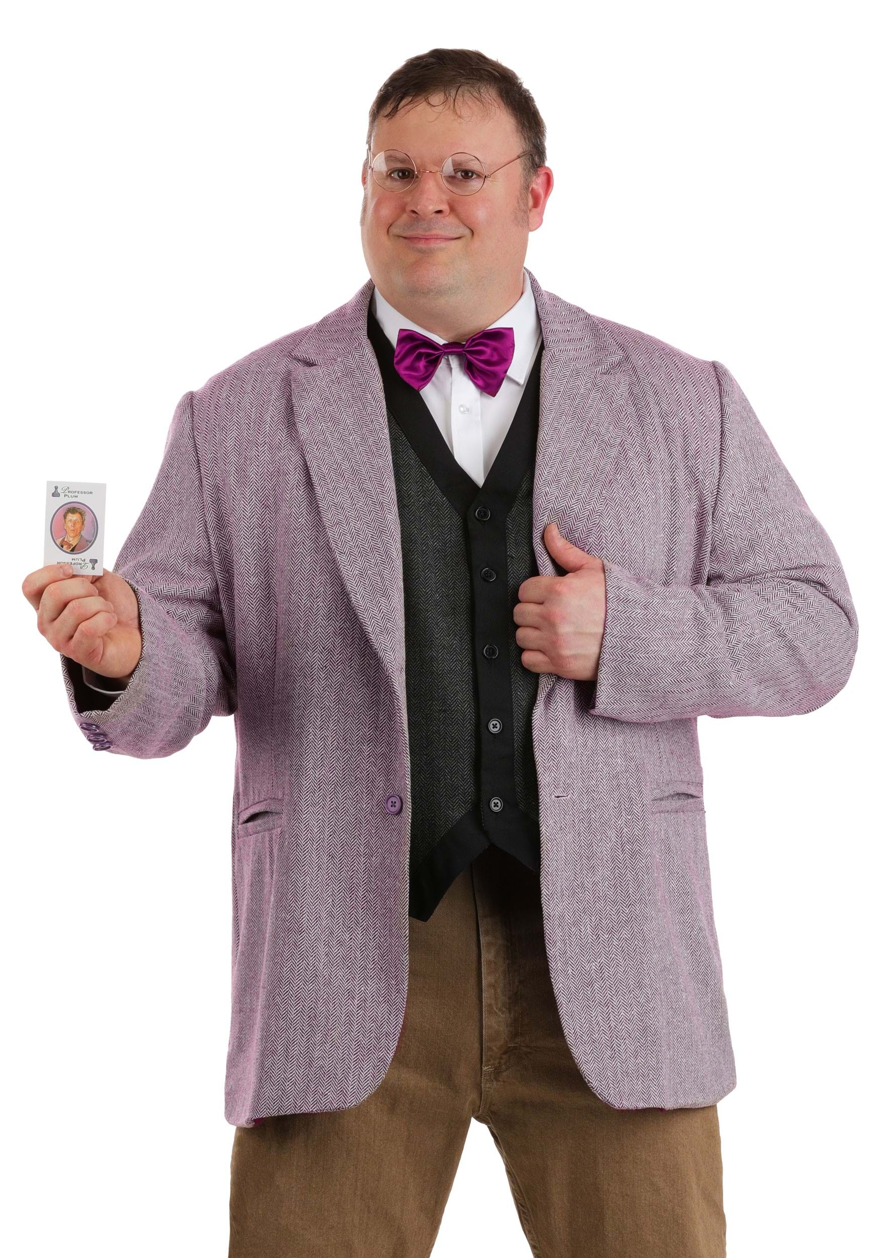 Plus Size Clue Professor Plum Men's Costume | Board Game Costumes