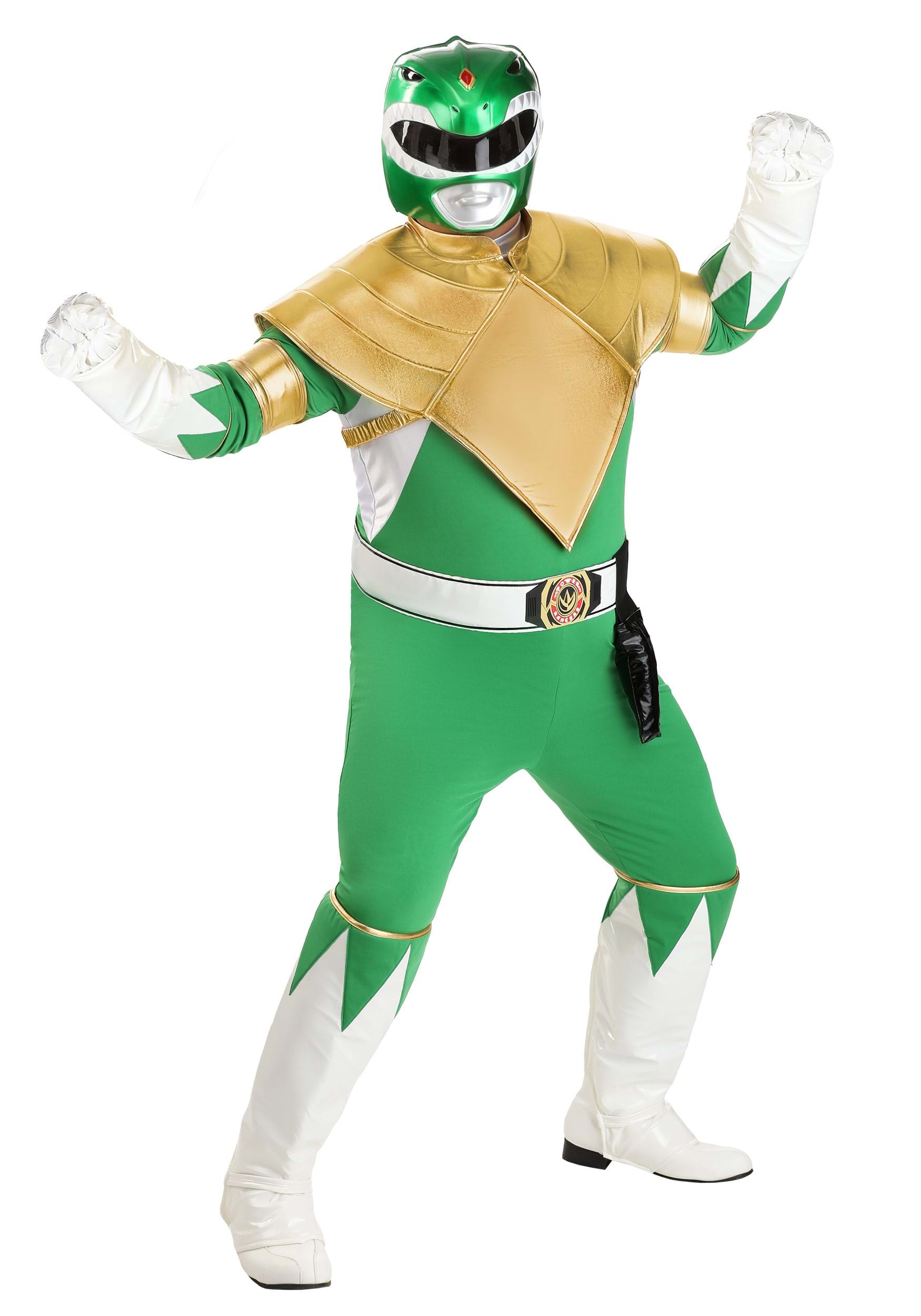 Men's Plus Size Authentic Power Rangers Green Ranger Costume | Power Rangers Costumes