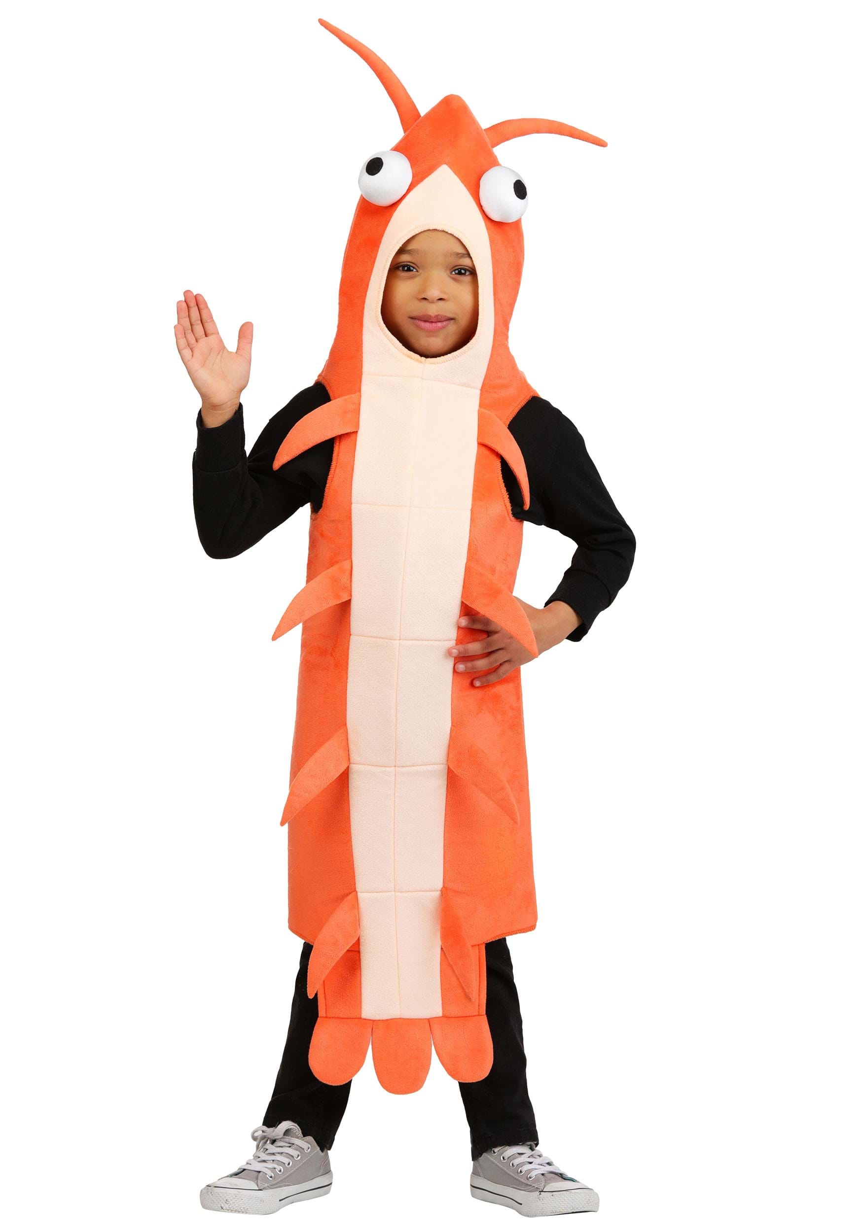 Toddler Shrimp Costume for Kids | Pink Sea Creature Tunic with Antennae and Tail for Halloween or Play Pretend