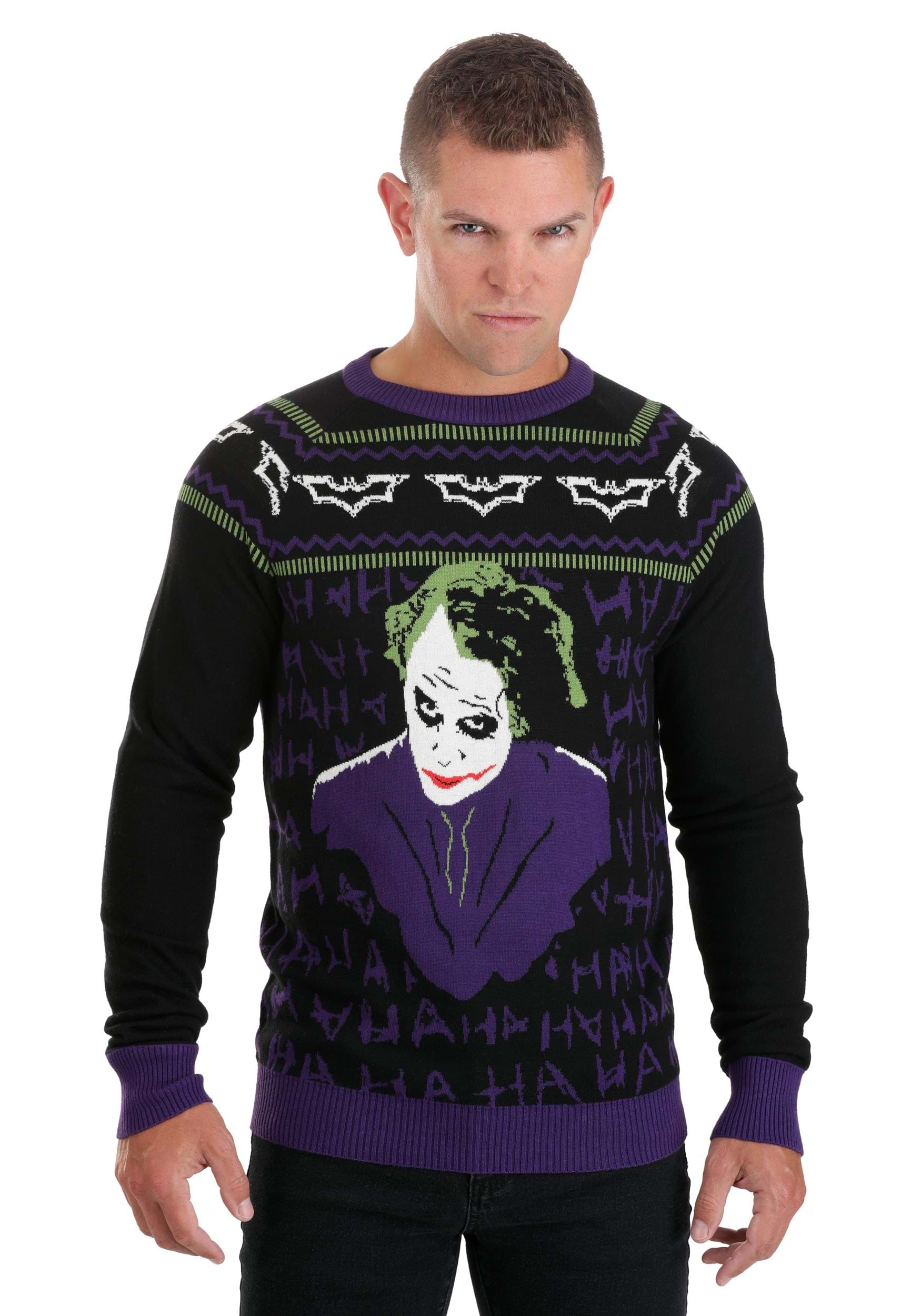 Adult The Joker Dark Knight Ugly Sweater | Holiday Sweaters
