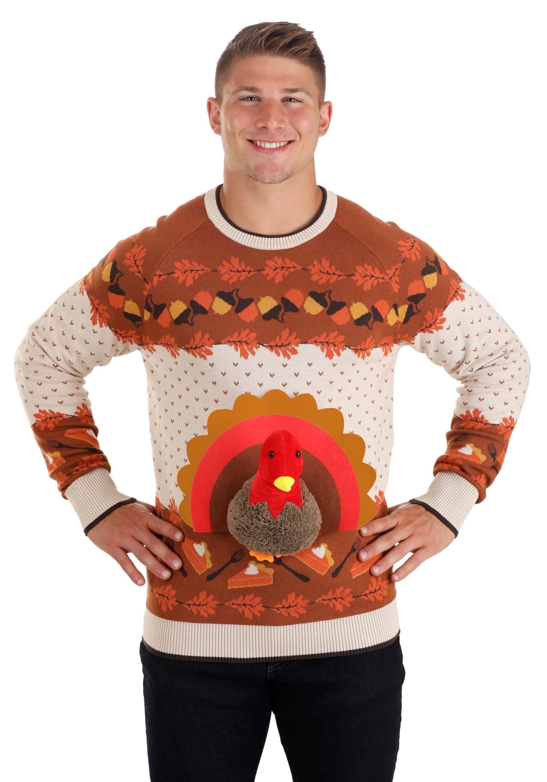 Adult 3D Turkey Ugly Holiday Sweater | Adult Sweaters