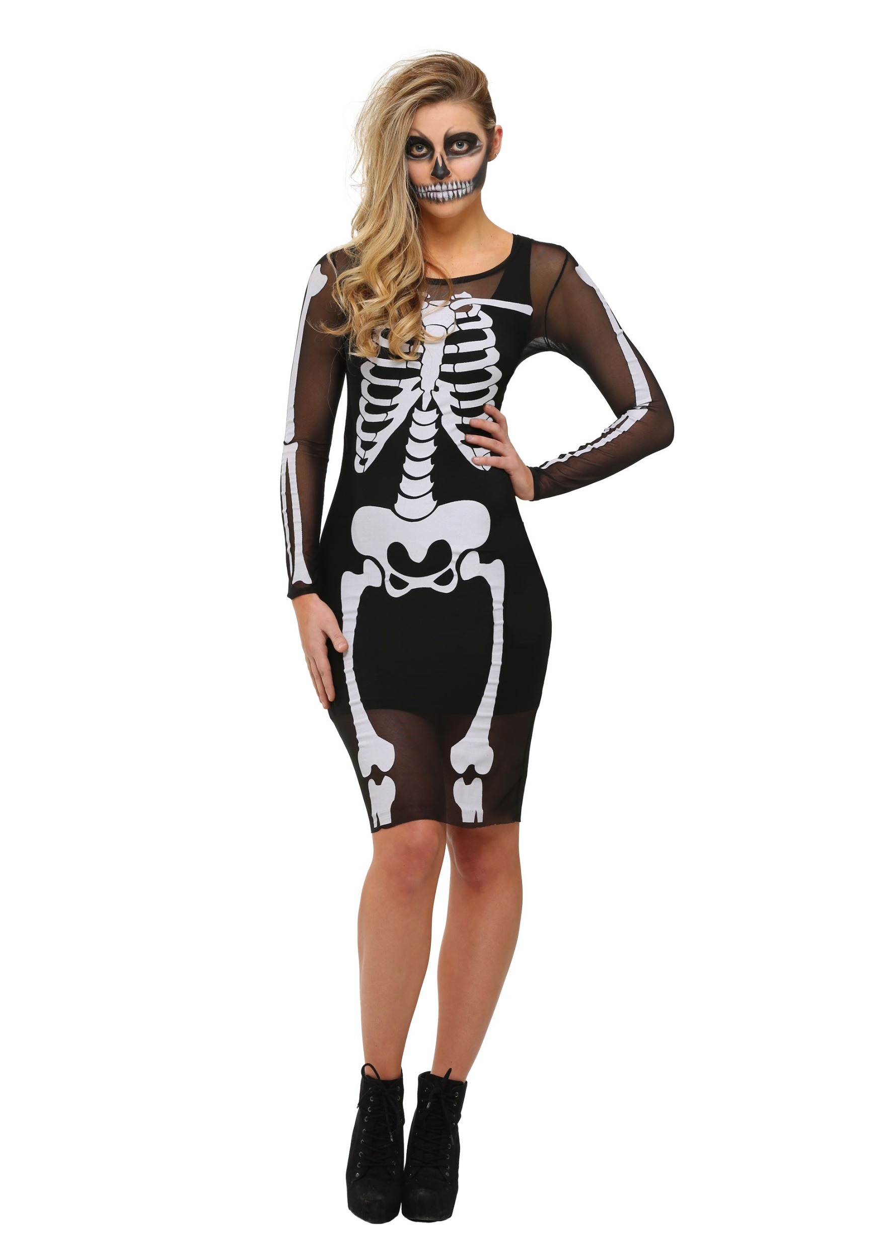 Mesh Skeleton Costume Dress for Women | Skeleton Costumes
