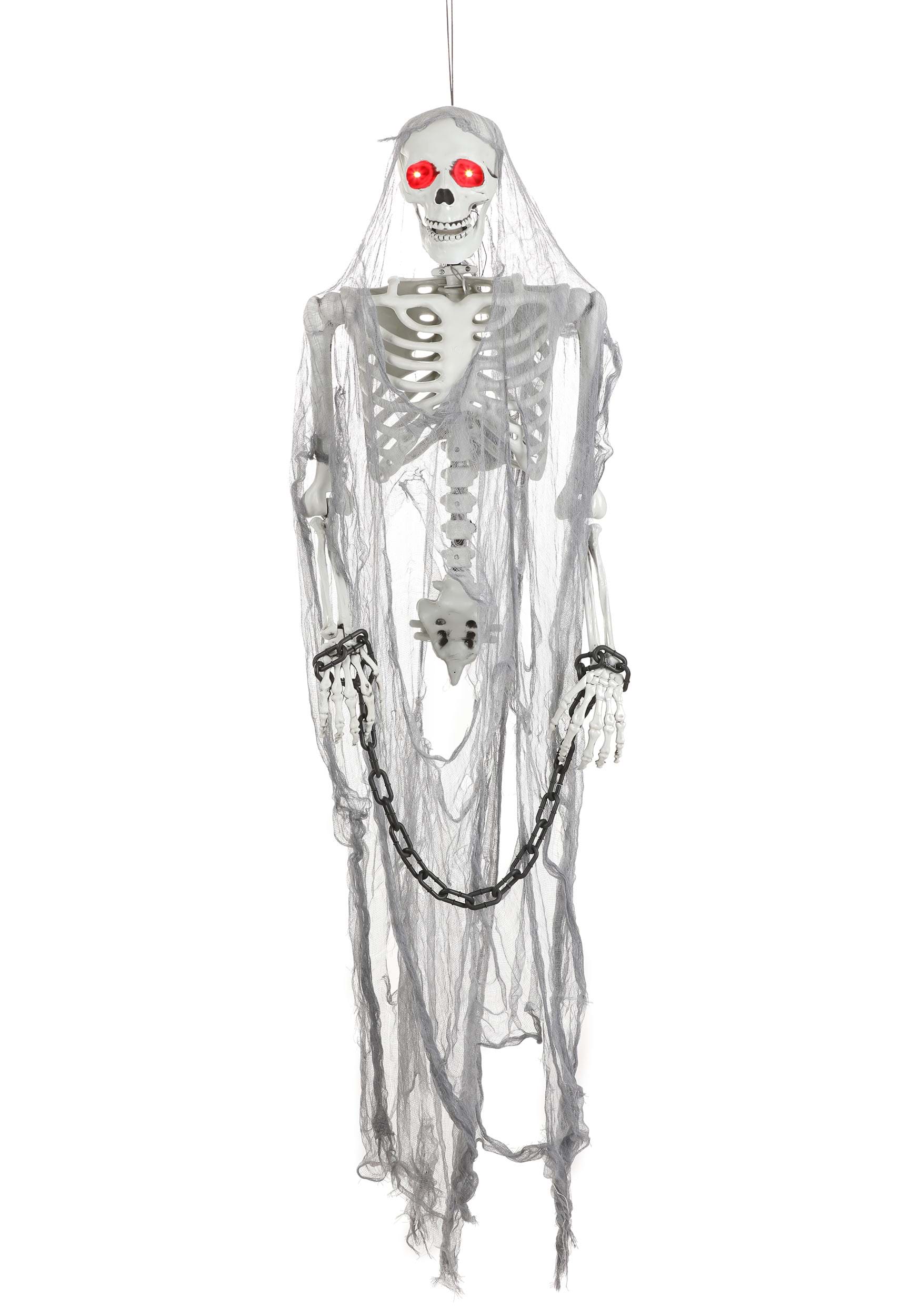 55-Inch Talking Skeleton Prisoner Halloween Decoration | Hanging Decorations