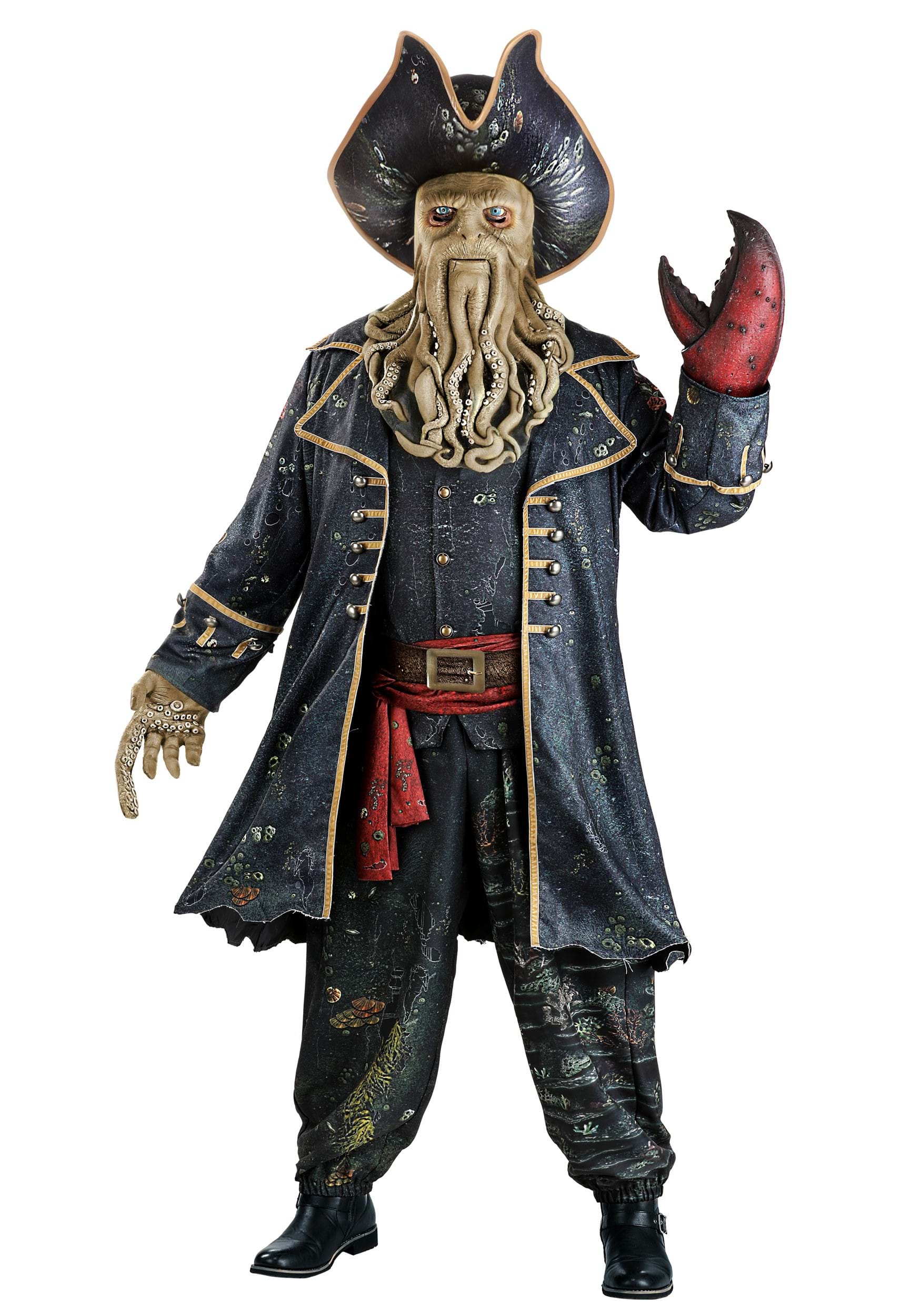 Men's Plus Size Disney Pirates of the Caribbean Davy Jones Costume | Disney Costumes
