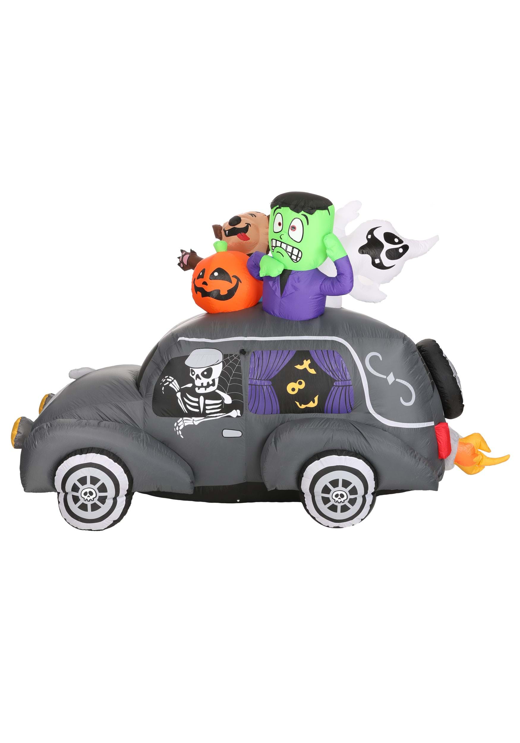 4FT Spooky Inflatable Halloween Hearse Decoration | Halloween Inflatables
