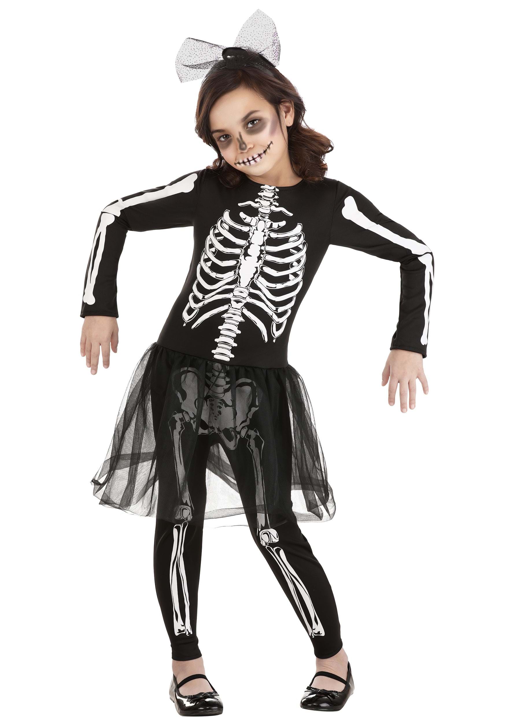 Girl's Lil Miss Skeleton Costume | Skeleton Costumes