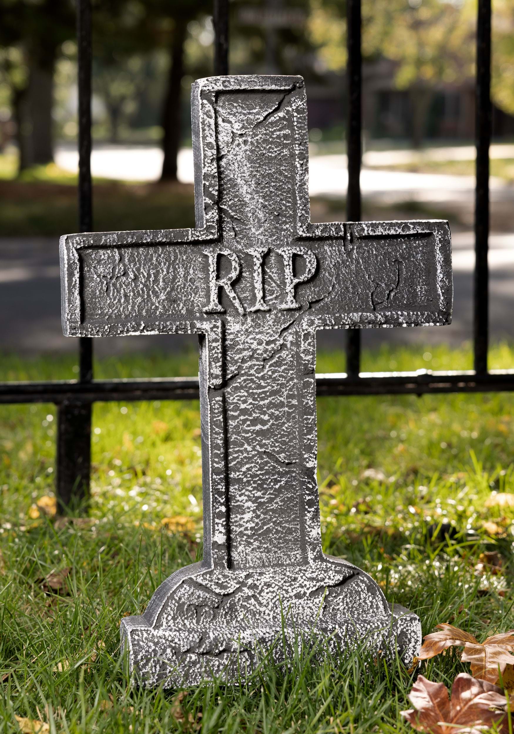 RIP Cross Outdoor Halloween Prop | Graveyard Decorations