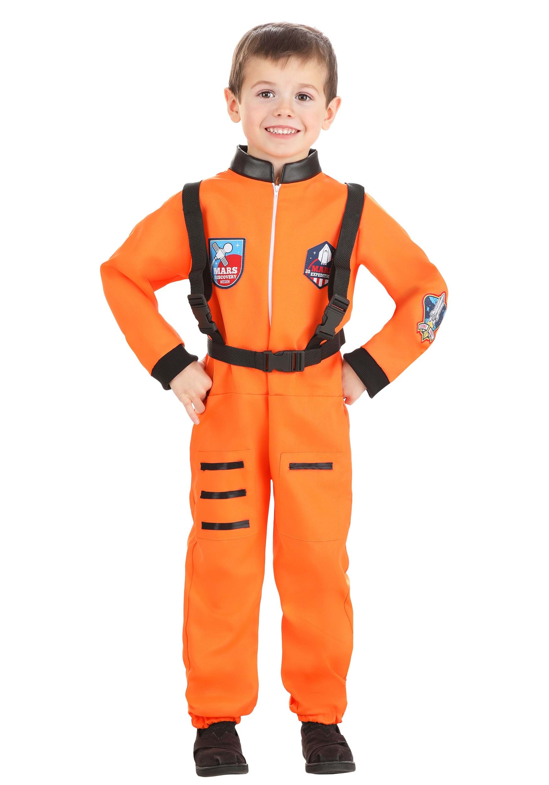 Child Classic Orange Astronaut Costume | Kid's Astronaut Costumes