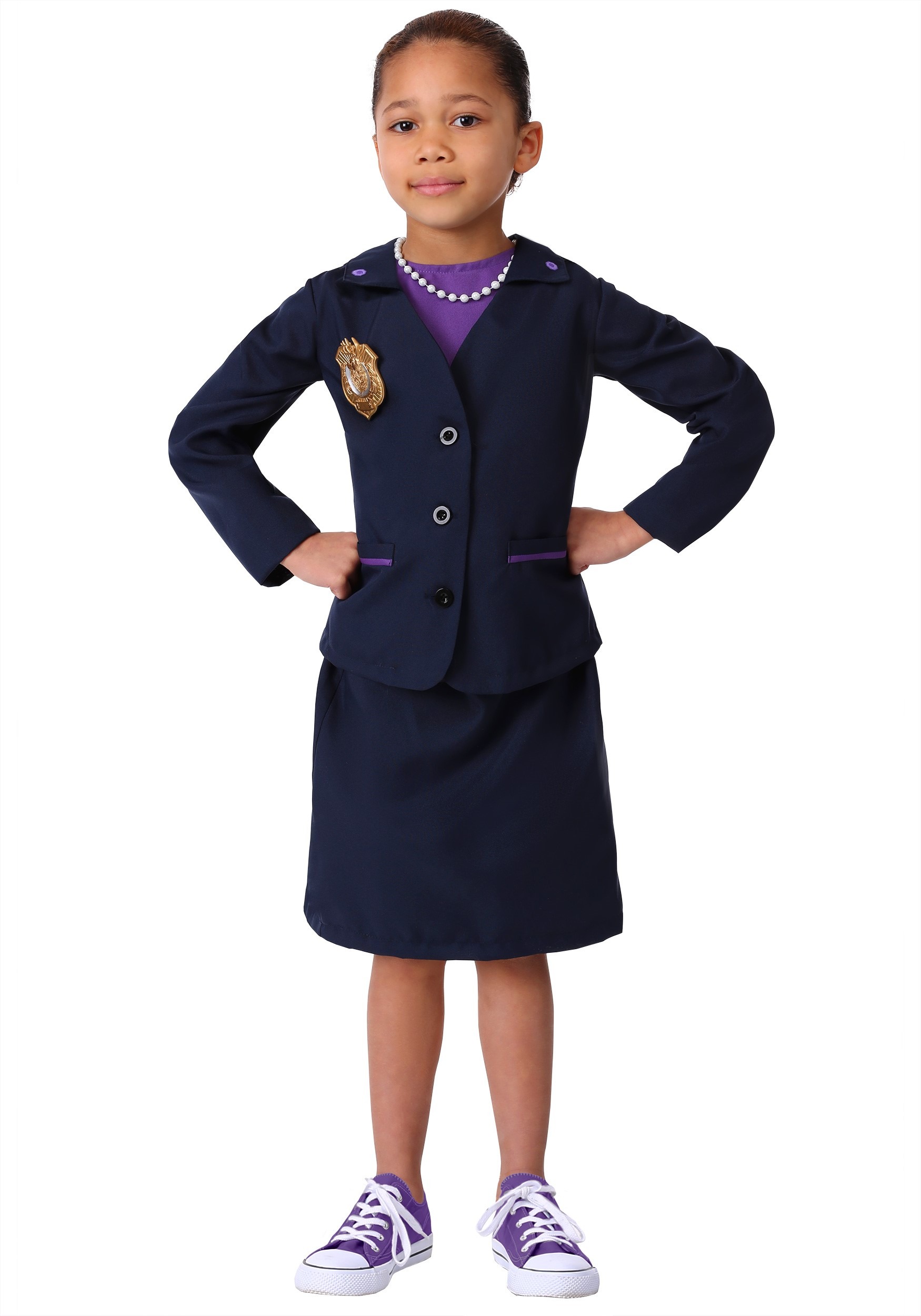Odd Squad Girl's Ms. O Navy Suit Costume