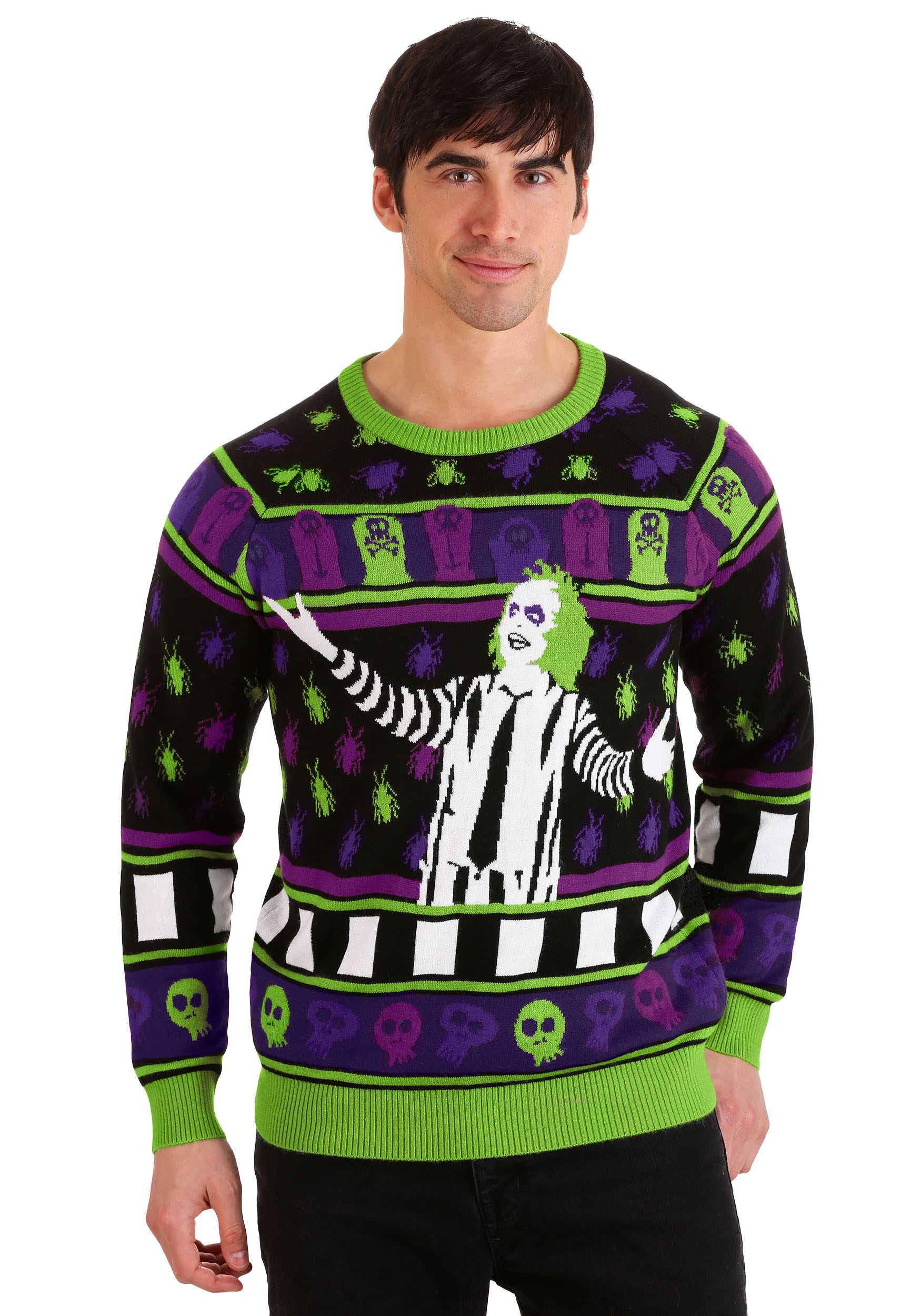 Adult Beetlejuice It's Showtime! Halloween Sweater | Halloween Sweaters