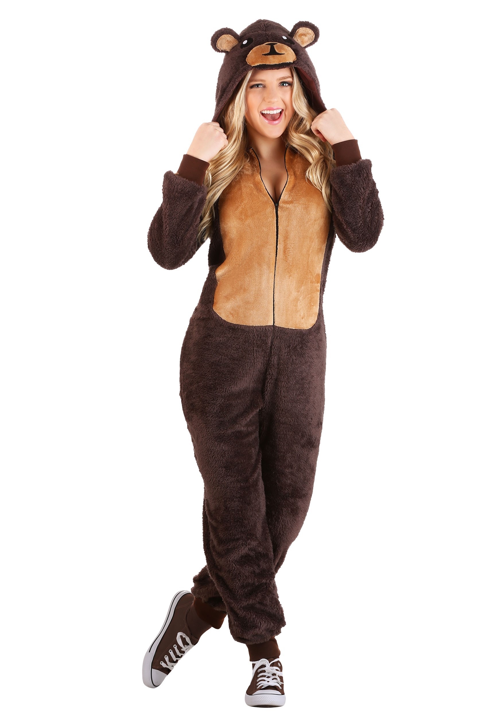 Adult Onesie Costume Brown Bear