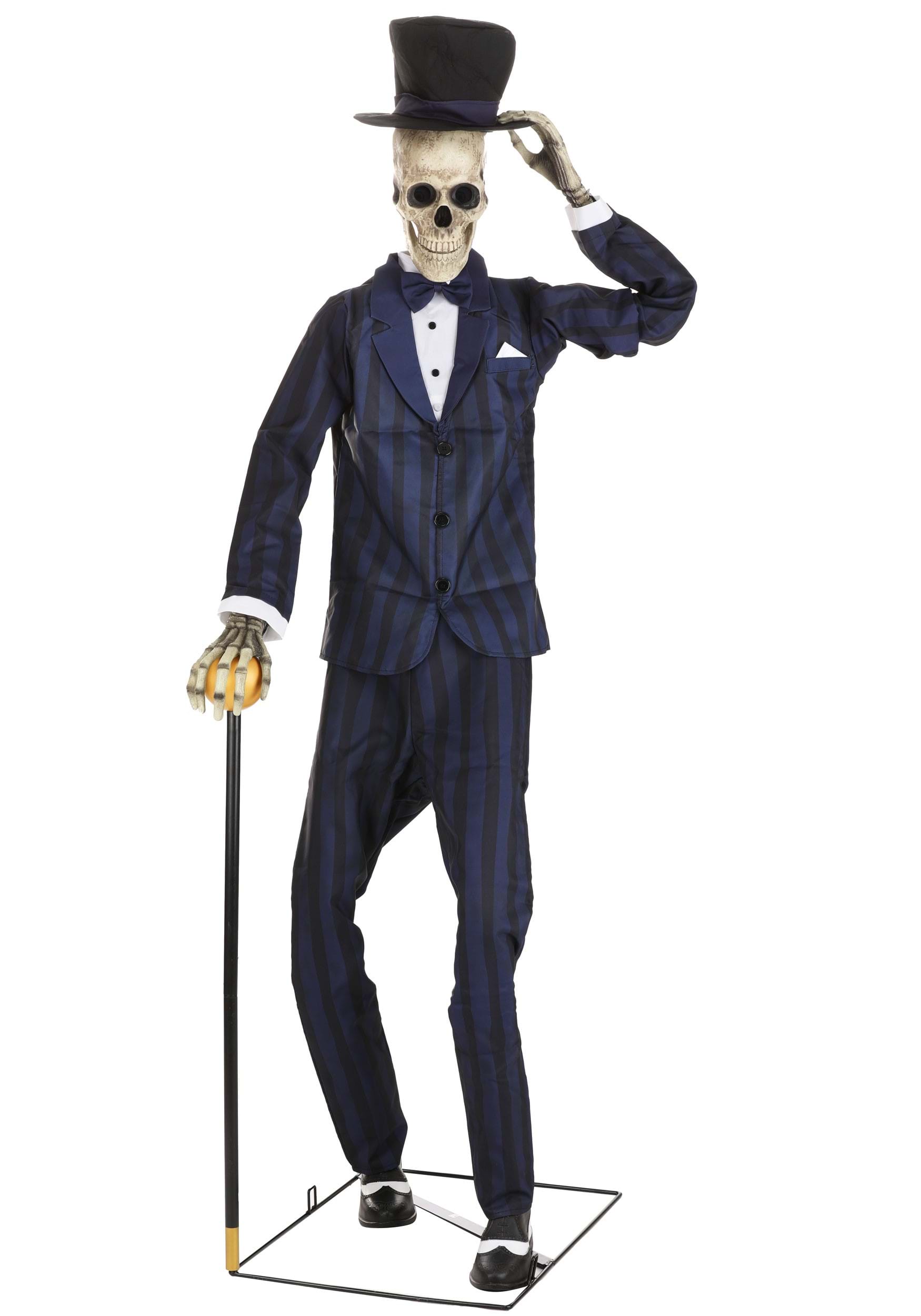 6FT Gentleman Skeleton Animatronic Halloween Prop | Skeleton Decorations