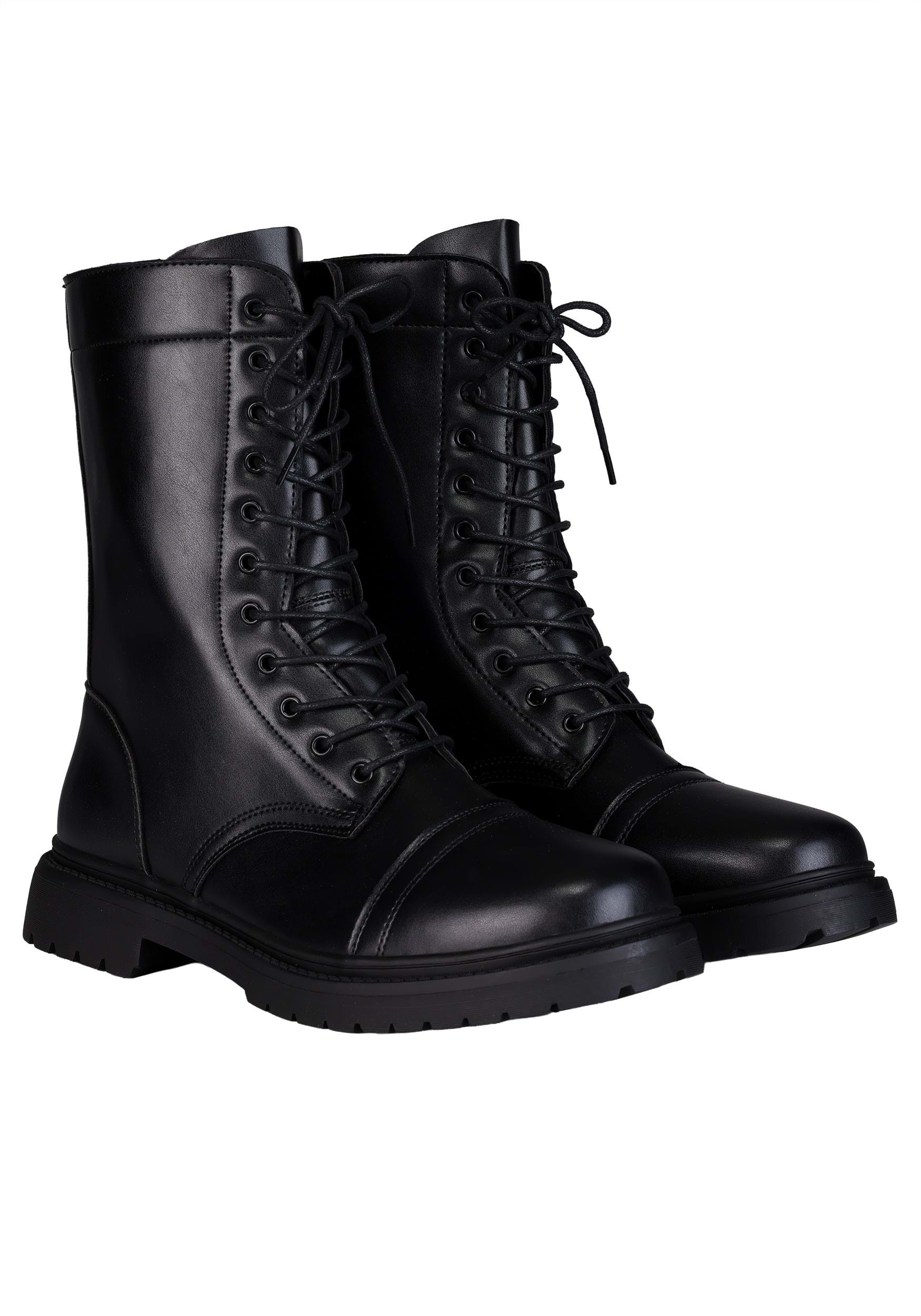 Adult Black Combat Costume Boots | Costume Accessories