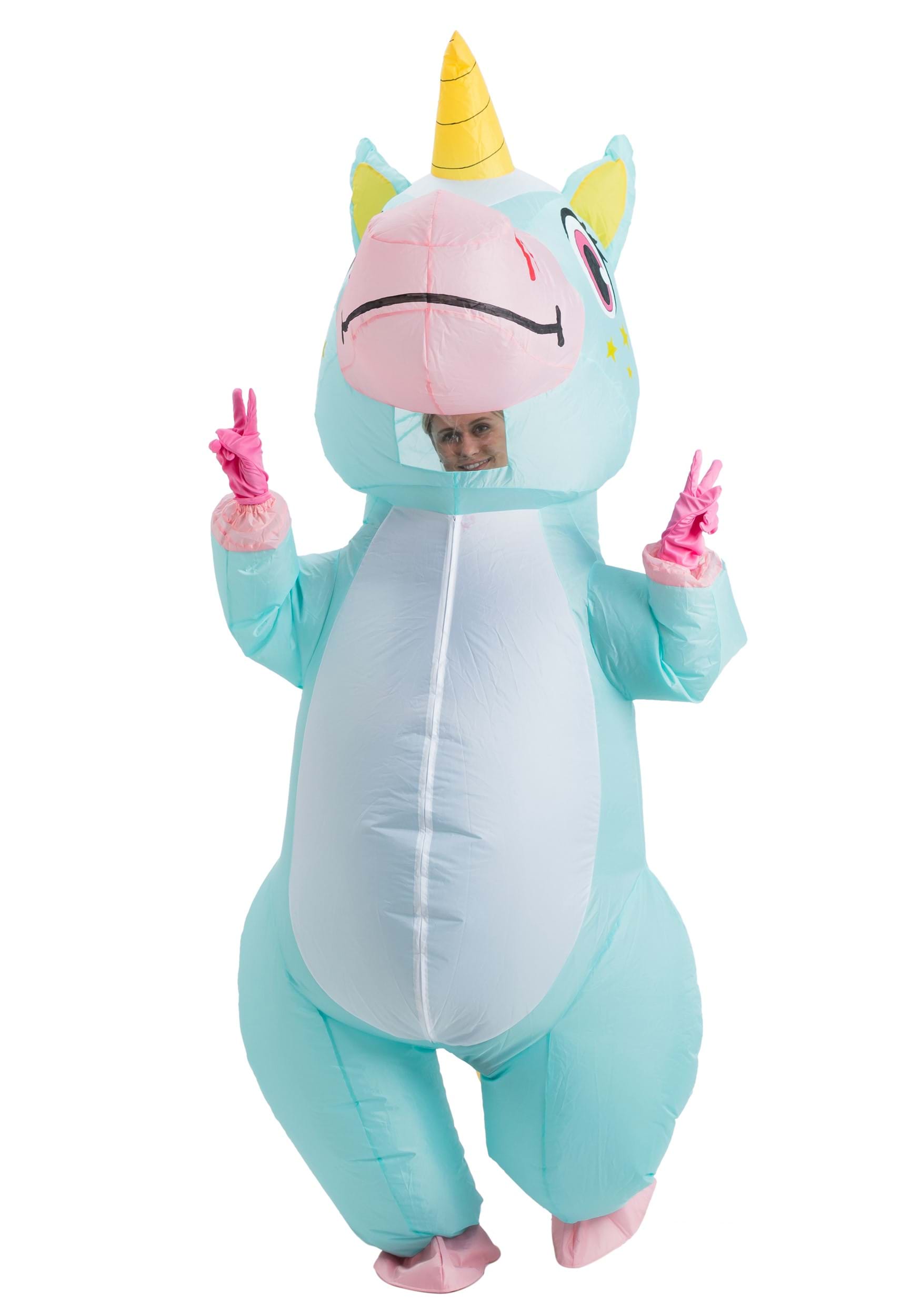 Adult Inflatable Blue Unicorn Costume | Inflatable Costumes