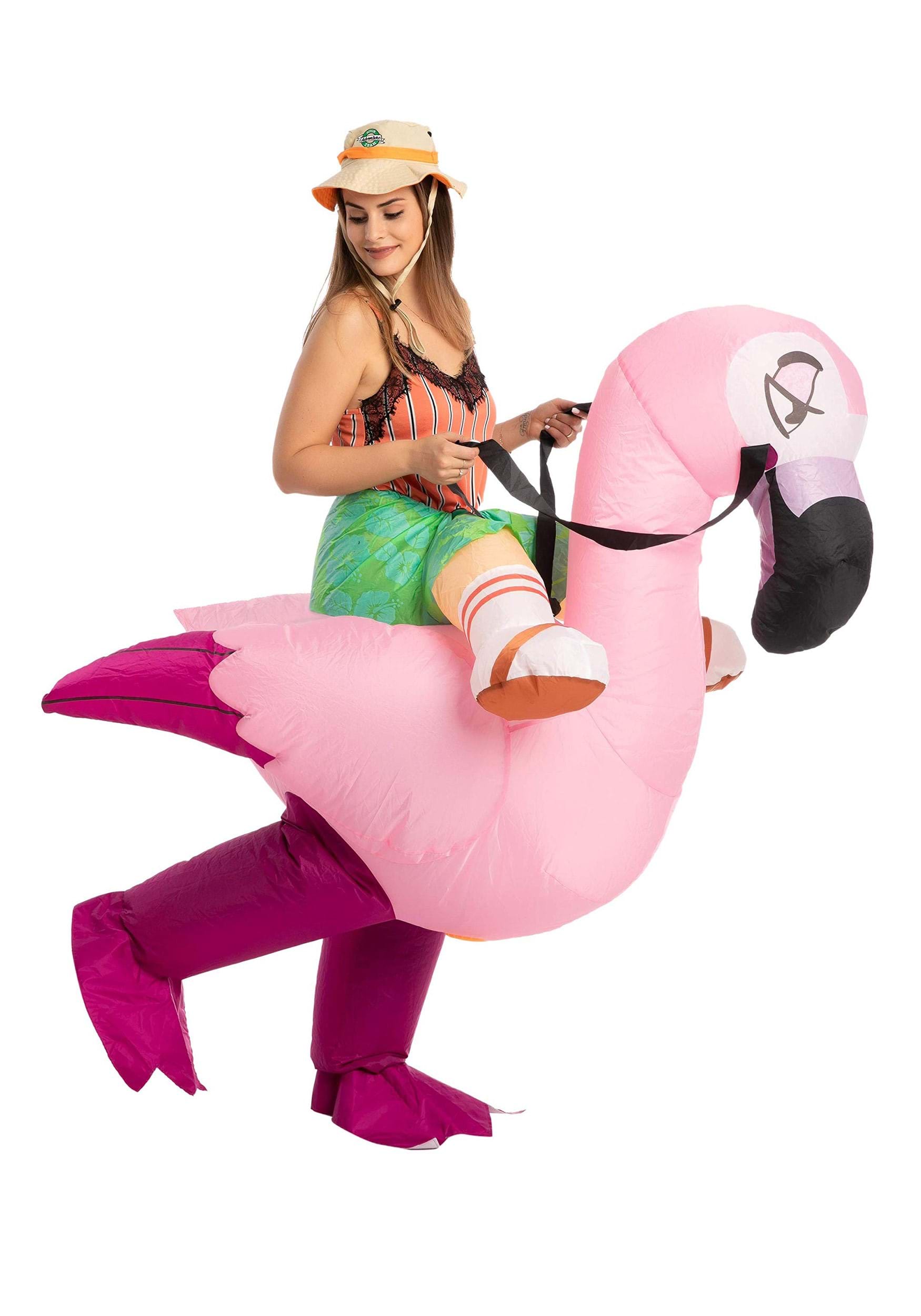 Inflatable Flamingo Ride-On Costume | Adult Costumes