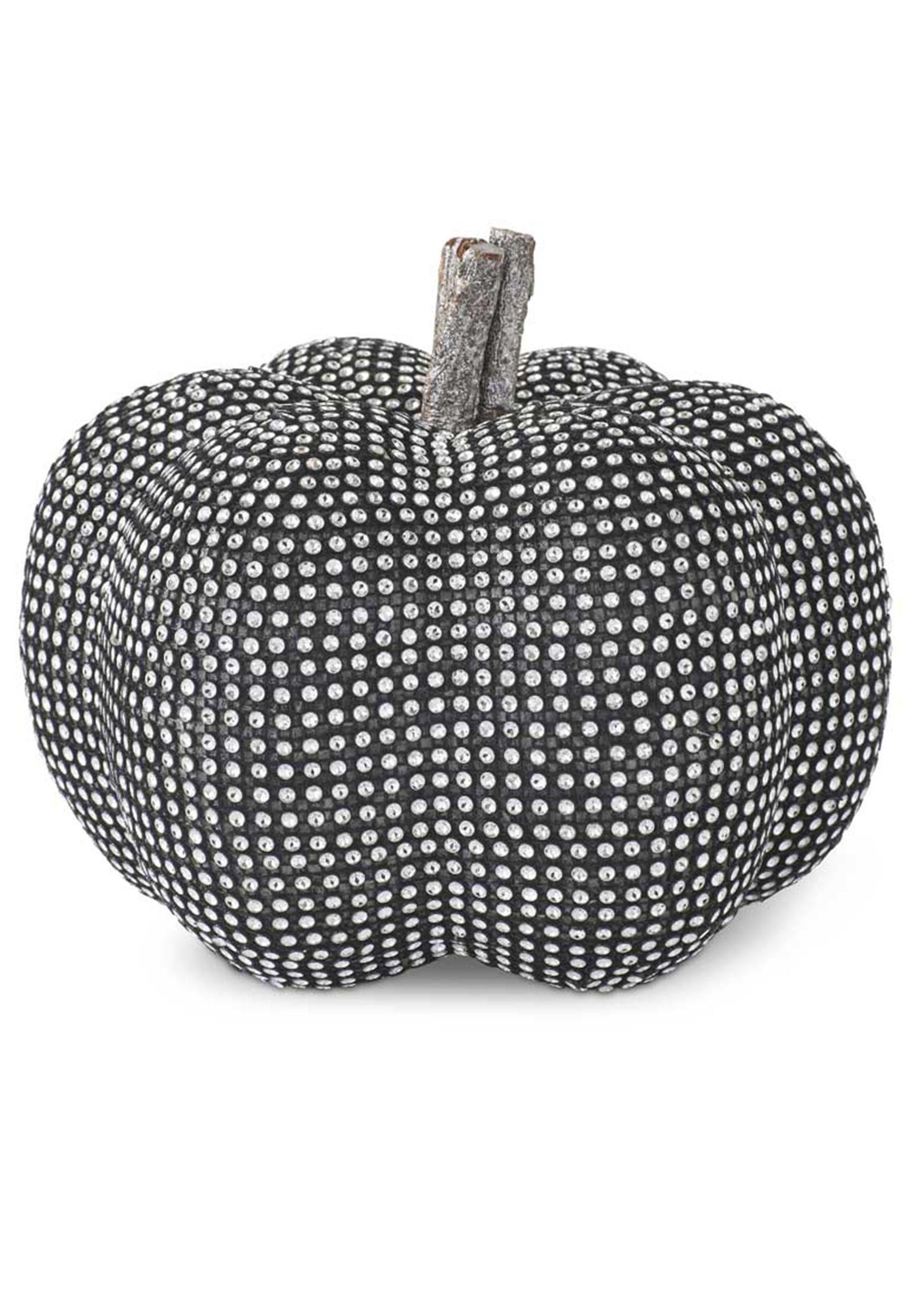 7.5 Inch Black Pumpkin with Rhinestones Prop