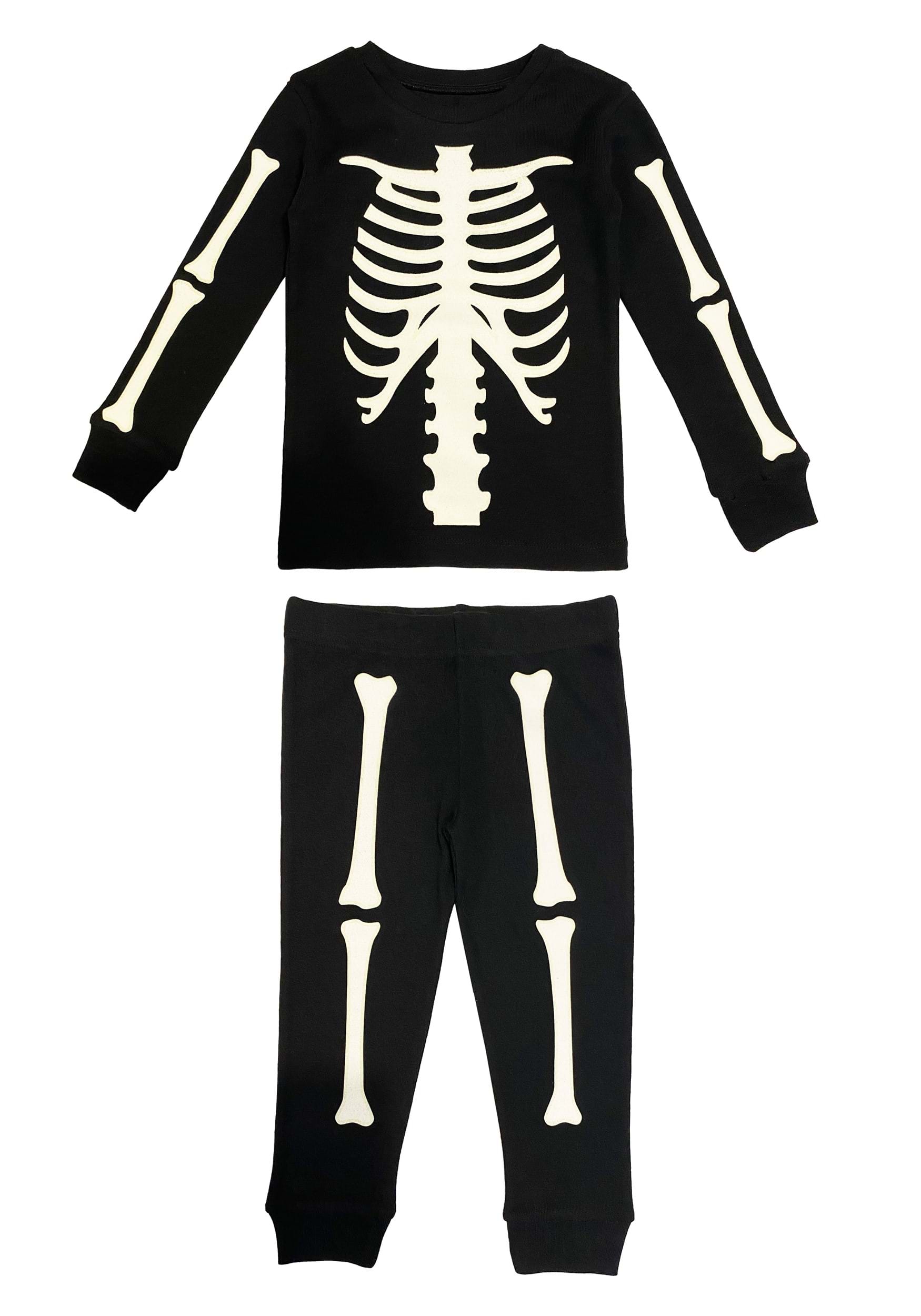 Skeleton 2 Piece Toddler Jogger Sleep Set | Skeleton Costumes for Kids