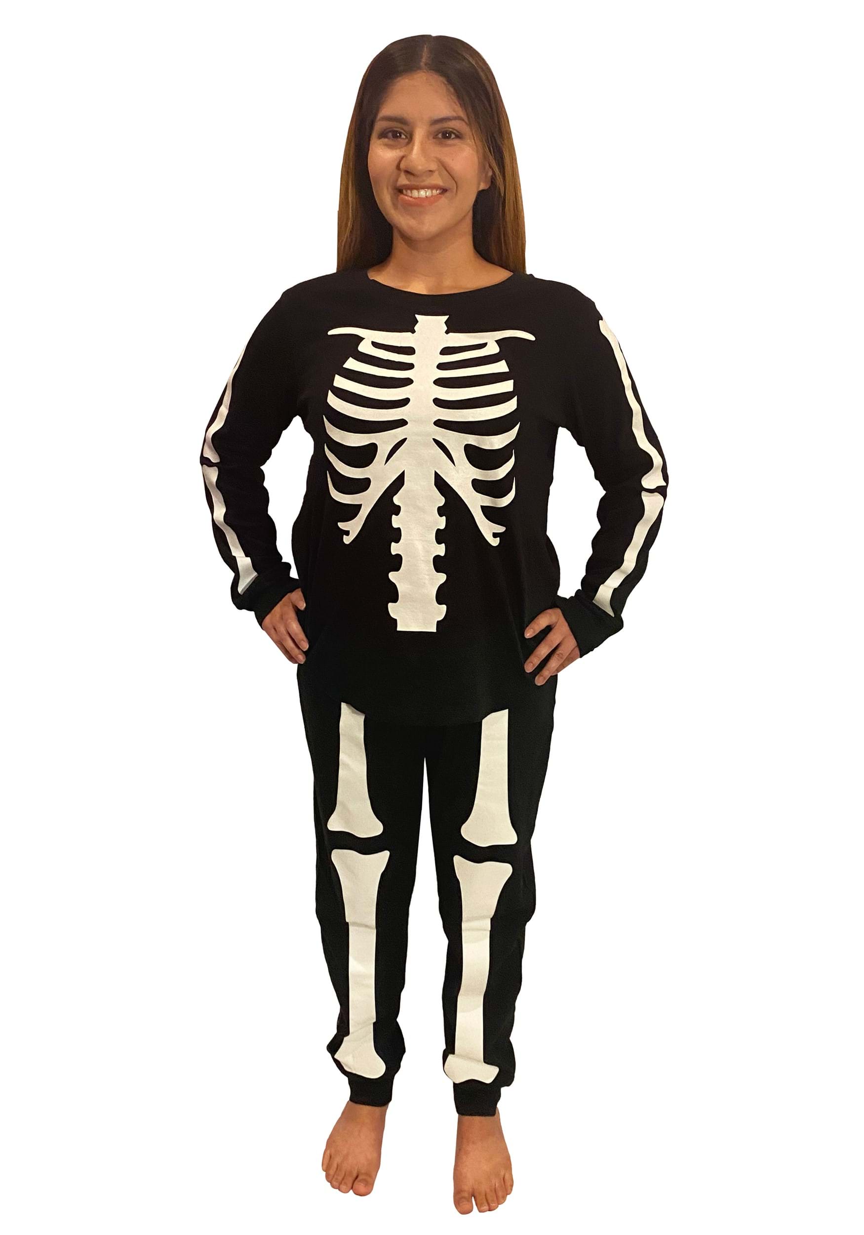 Skeleton 2 Piece Women's Jogger Sleep Set | Women's Skeleton Costumes