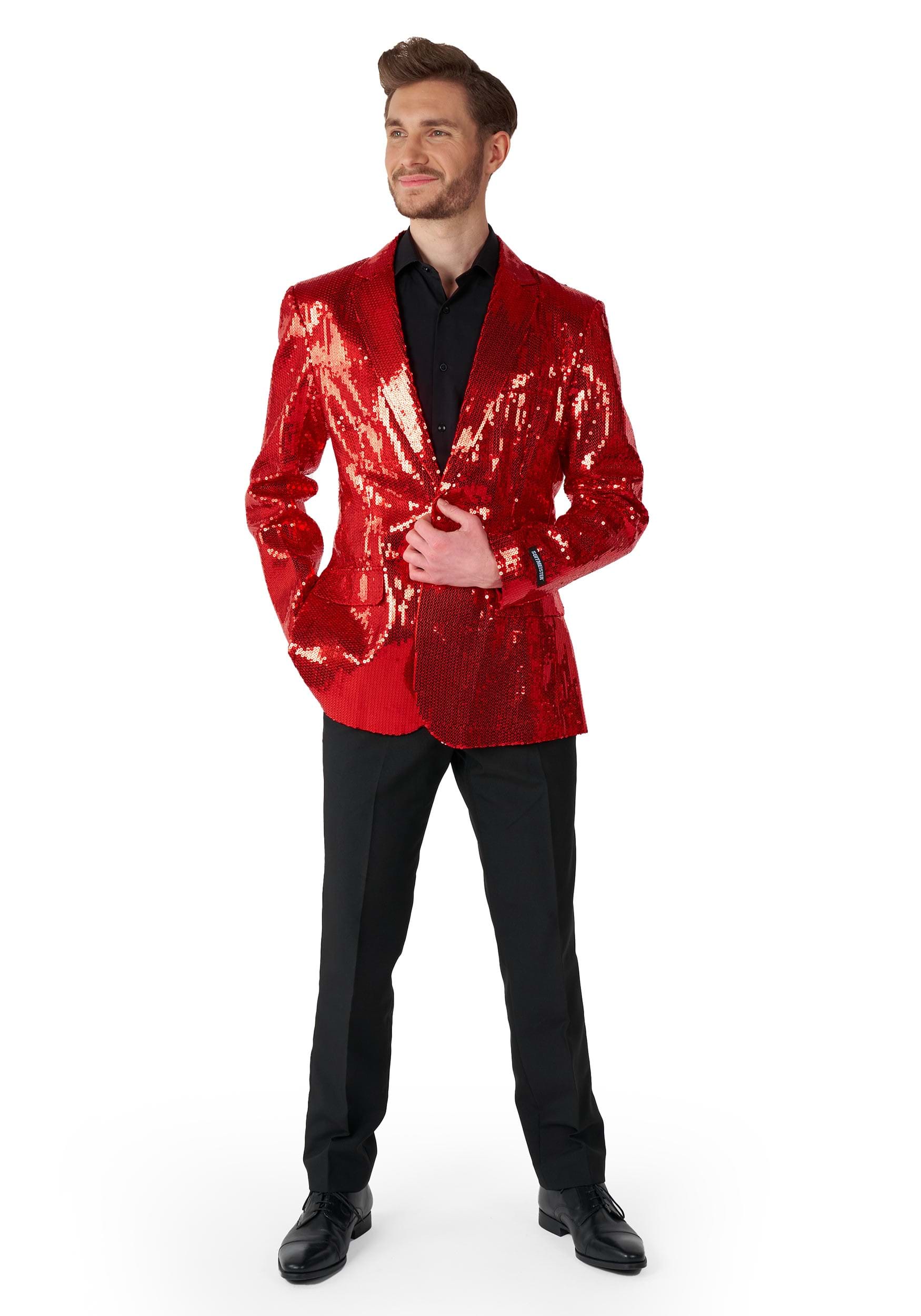 Suitmeister Men's Red Sequins Blazer | Halloween Apparel