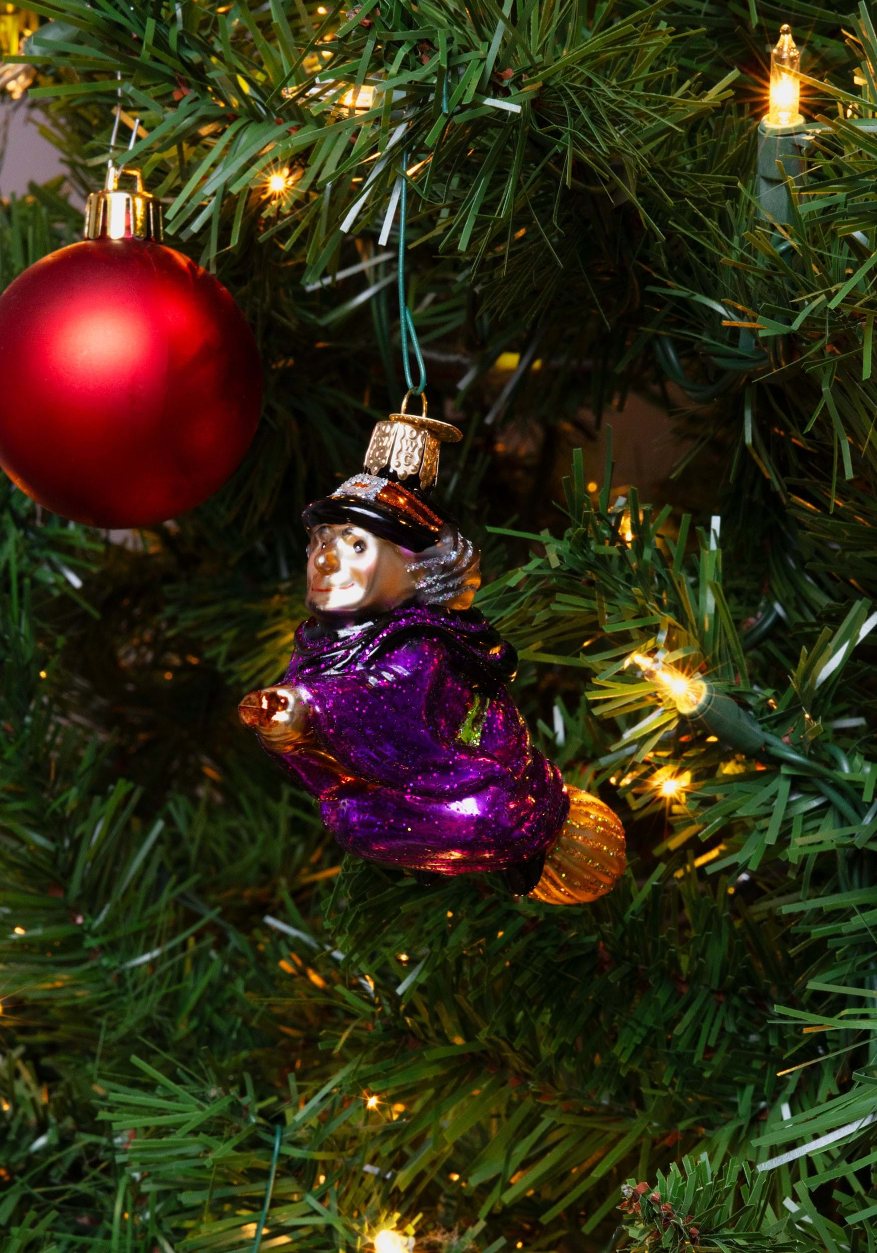 Witch on Broomstick Christmas Ornament
