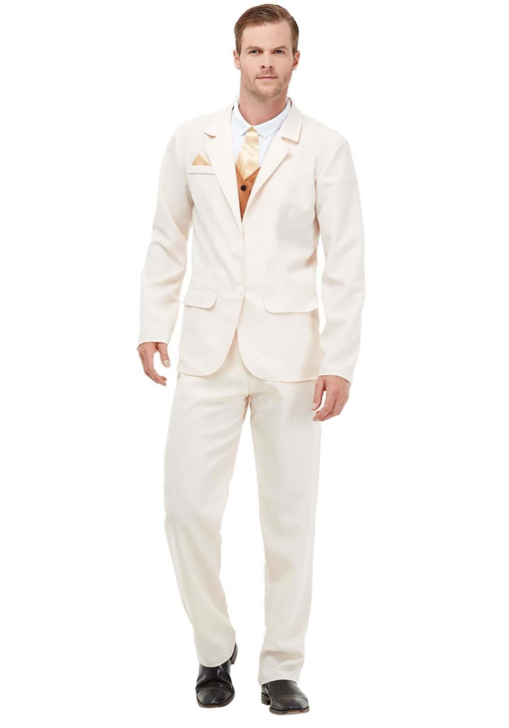 Roaring 20s Men's White Suit Costume | 20s Costumes