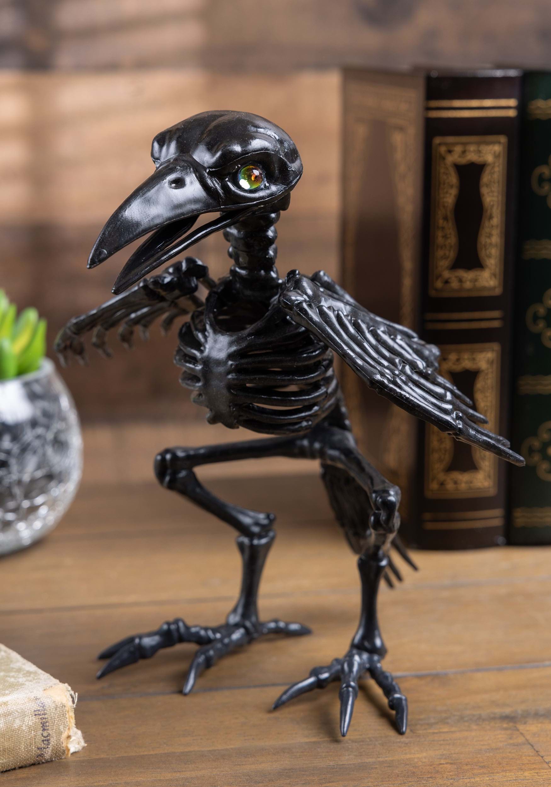Black 7 Crystal Eyes Crow Skeleton