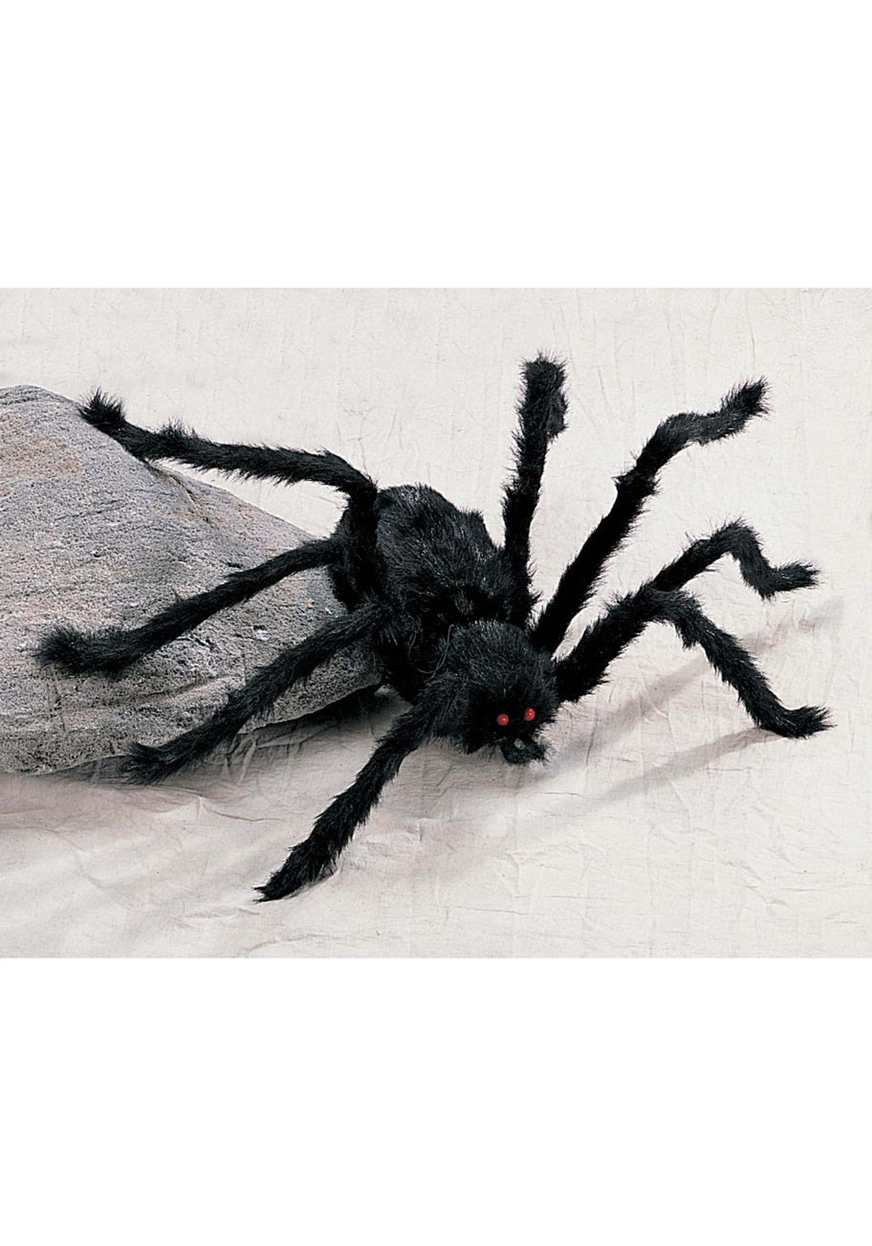 Medium Hairy Black Spider Halloween Decoration | Spider Decorations