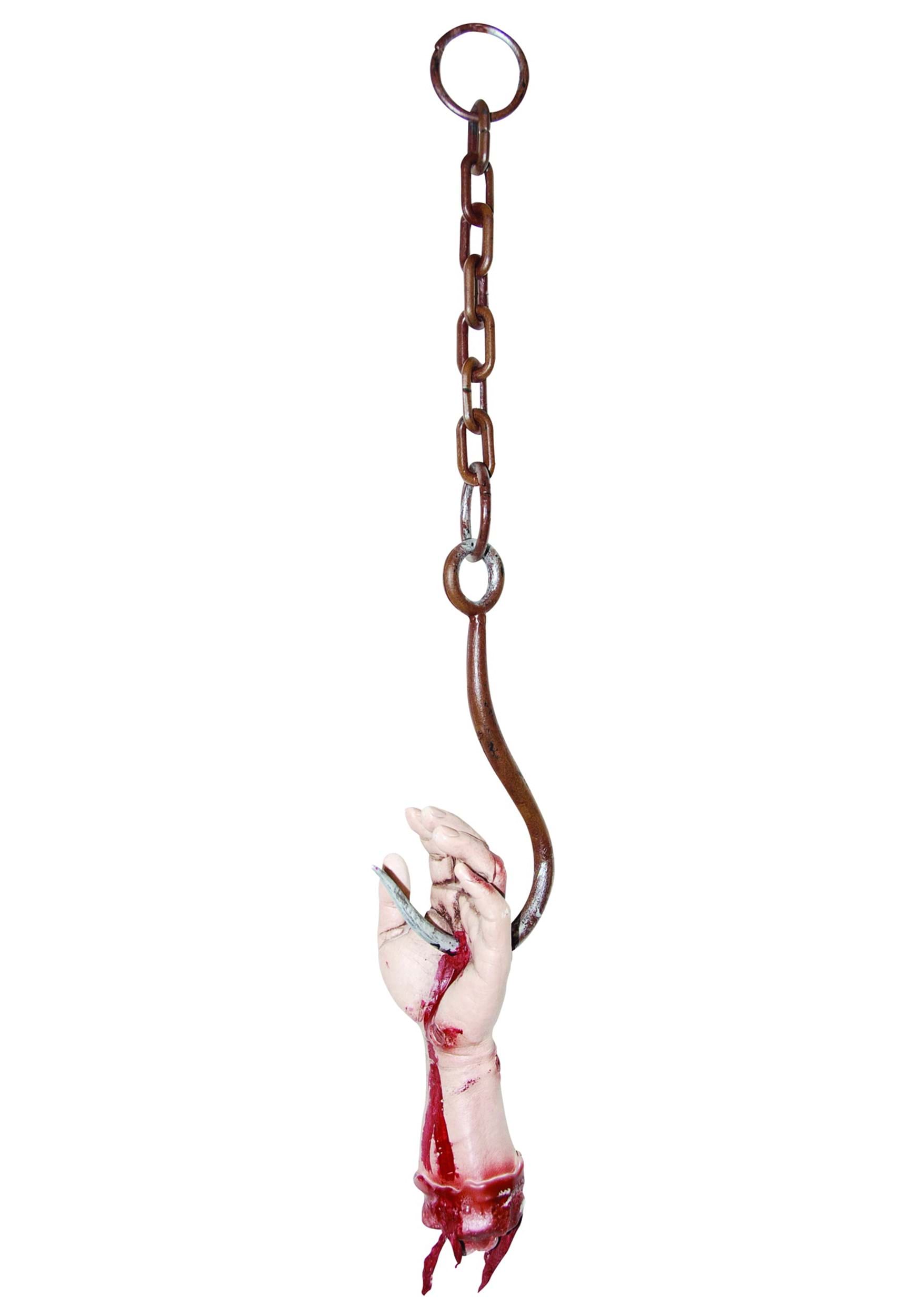 Bloody Hand on Hook Halloween Prop