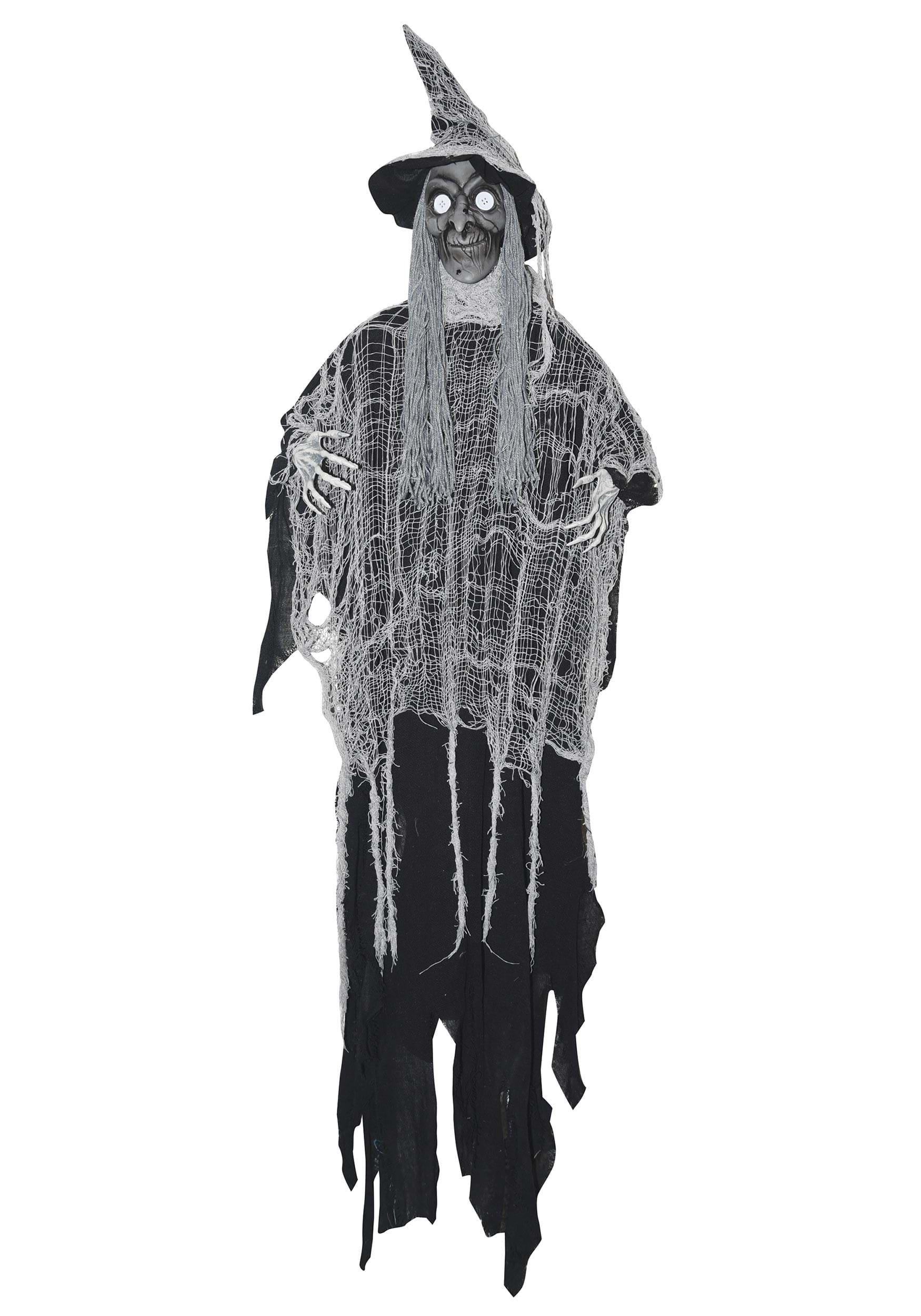 4FT Hanging Grey Witch Halloween Prop | Witch Decorations