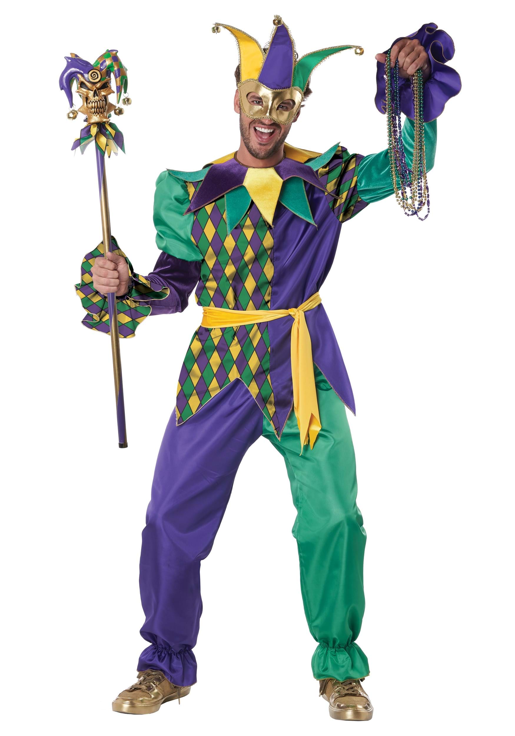 Deluxe Mardi Gras Jester Costume for Adults | Mardi Gras Costumes