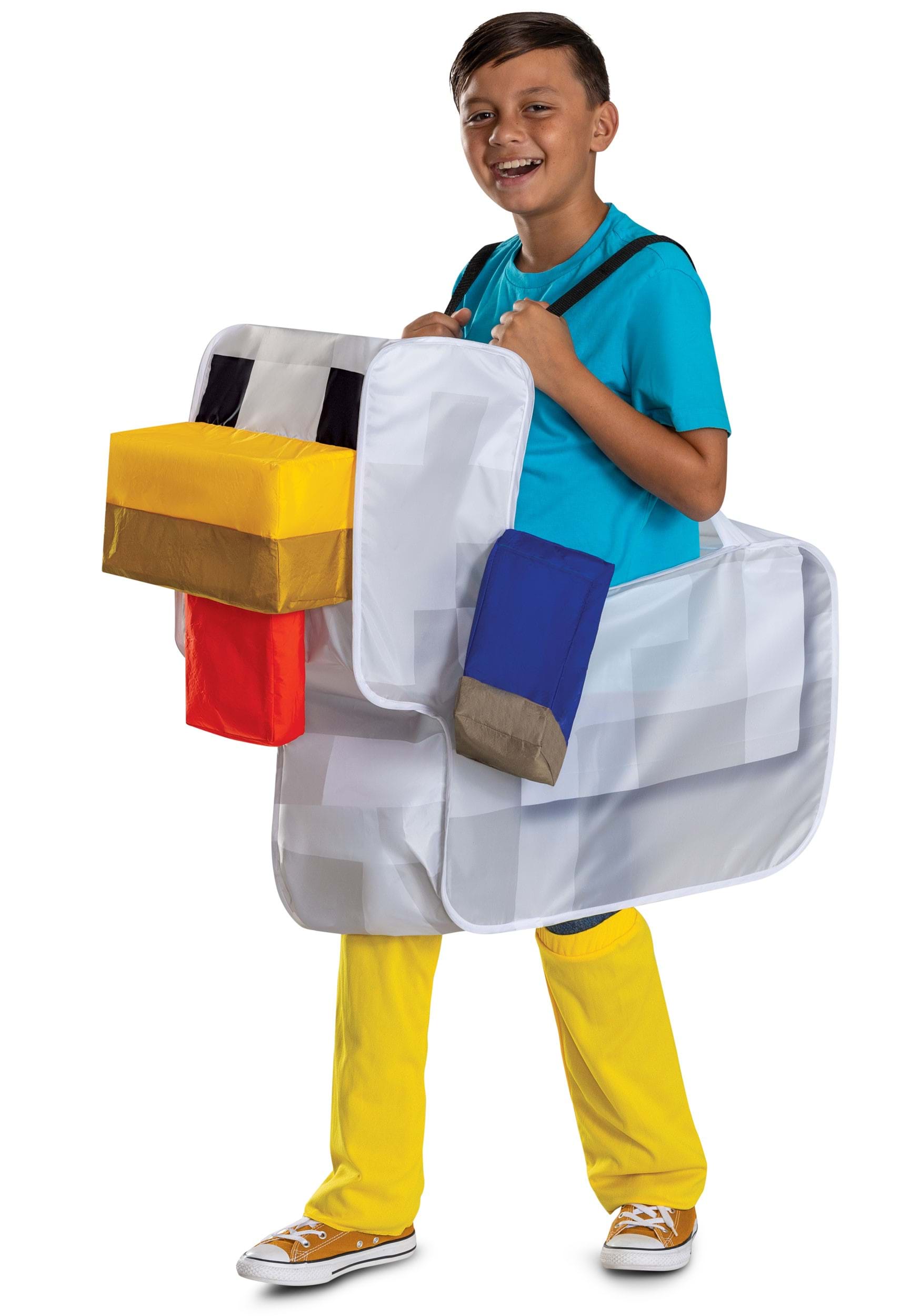 Classic Minecraft Chicken Jockey Pop Out Ride Kid's Costume | Minecraft Costumes