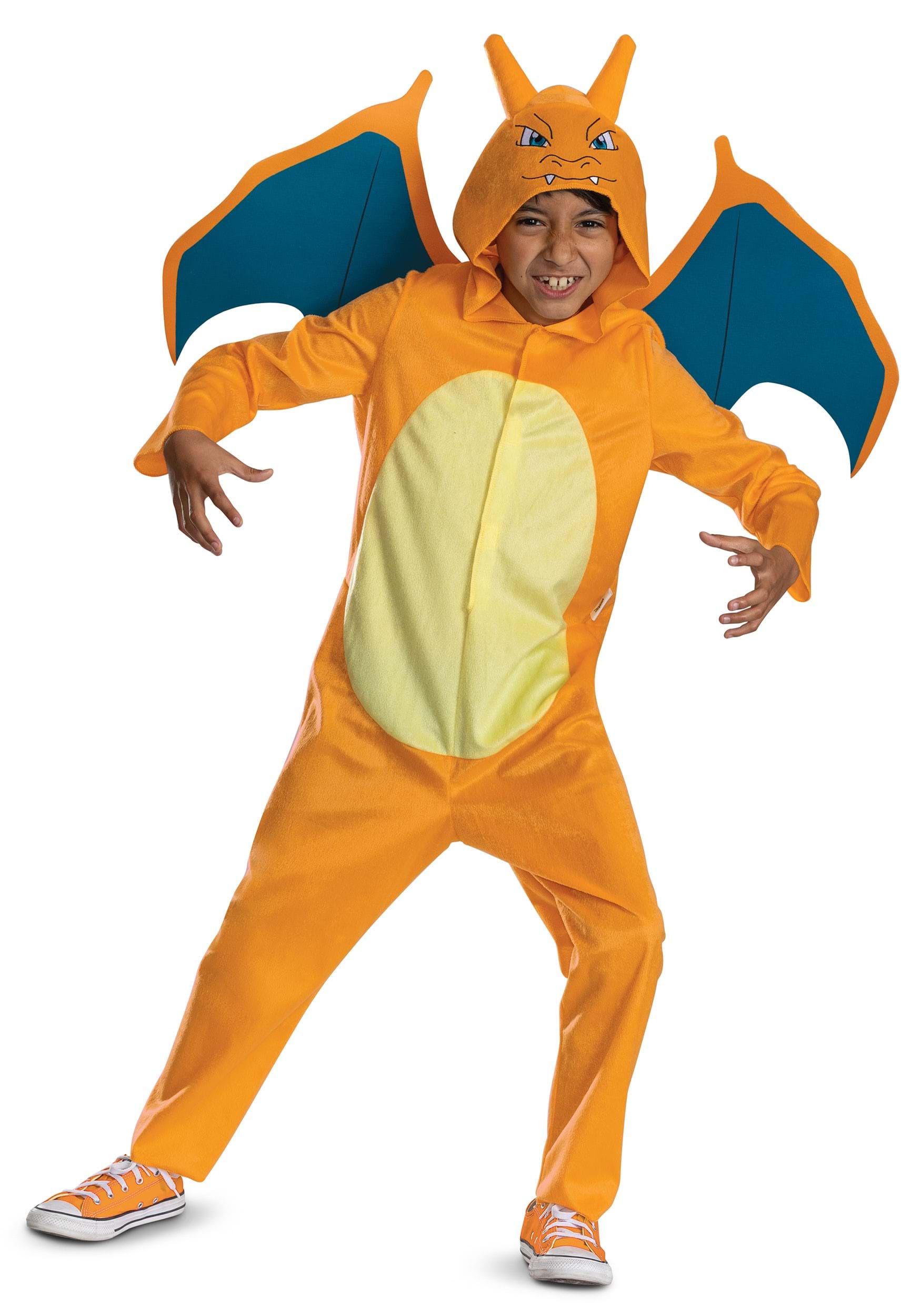 Classic Pokémon Charizard Hooded Jumpsuit Kid's Costume | Pokémon Costumes