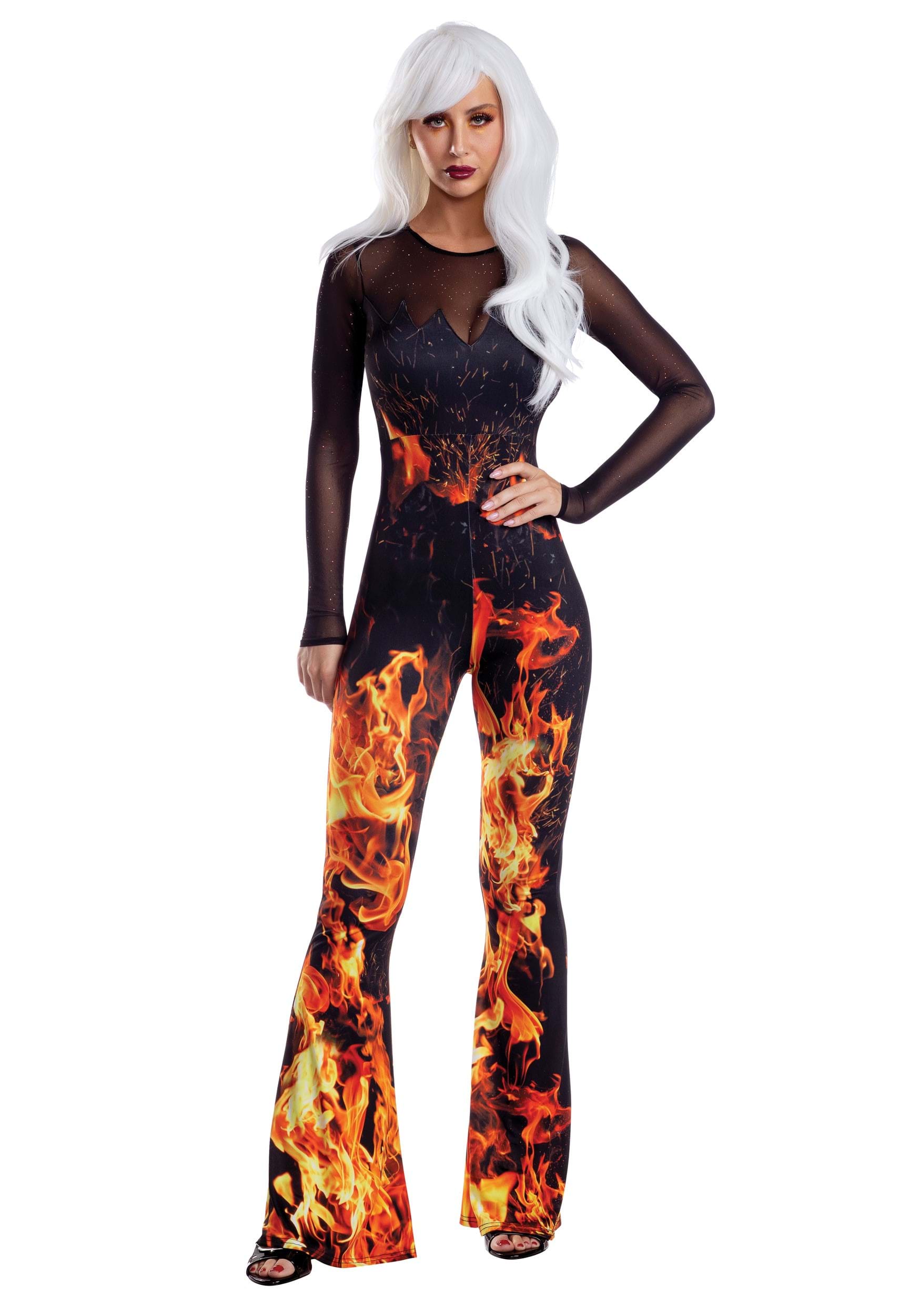 Flame Jumpsuit Women's Costume | Devil Costumes