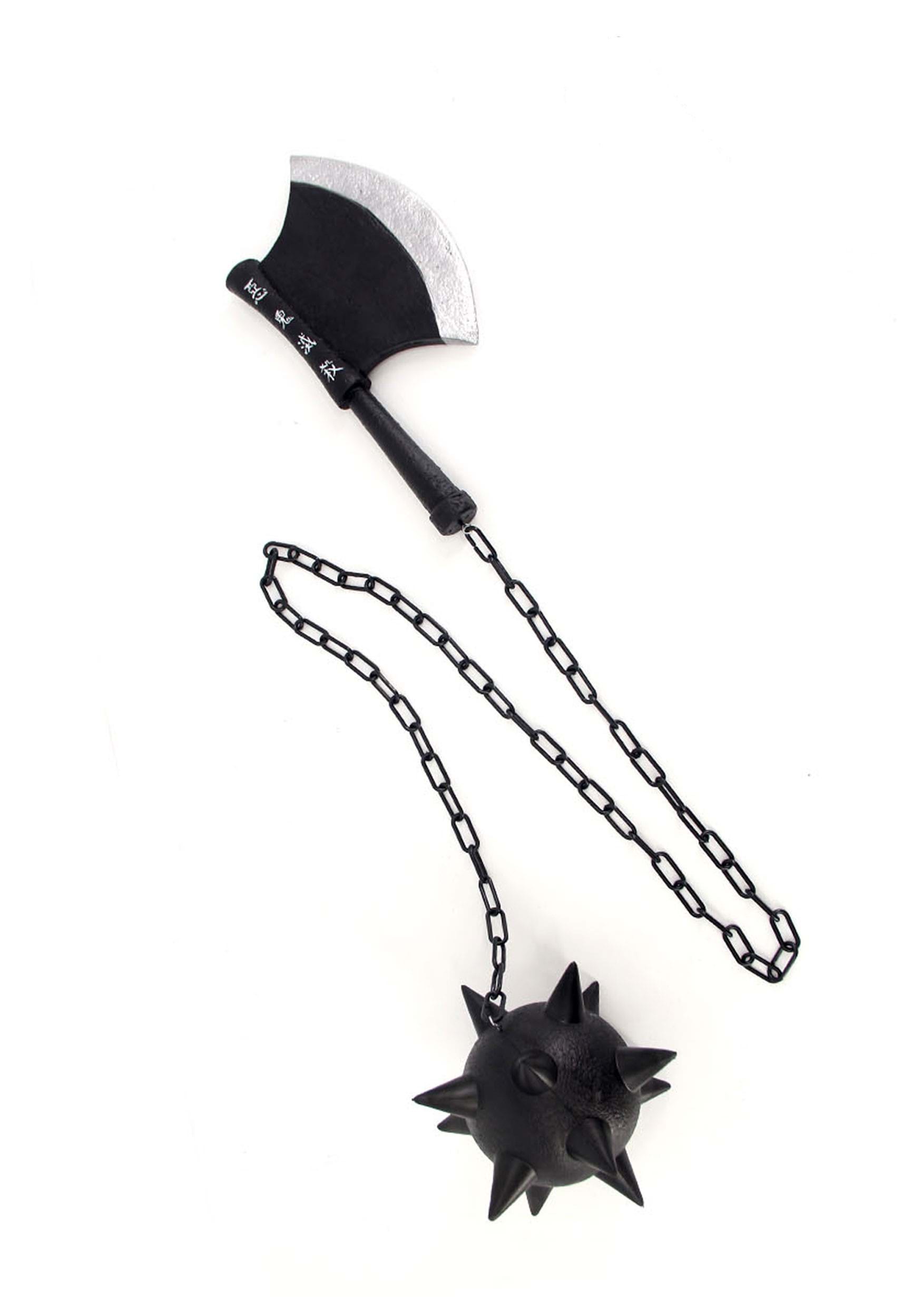 82.65 Demon Slayer Stone Hashira Gyomei Himejima Spiked Cosplay Flail Axe Chain | Anime Accessories