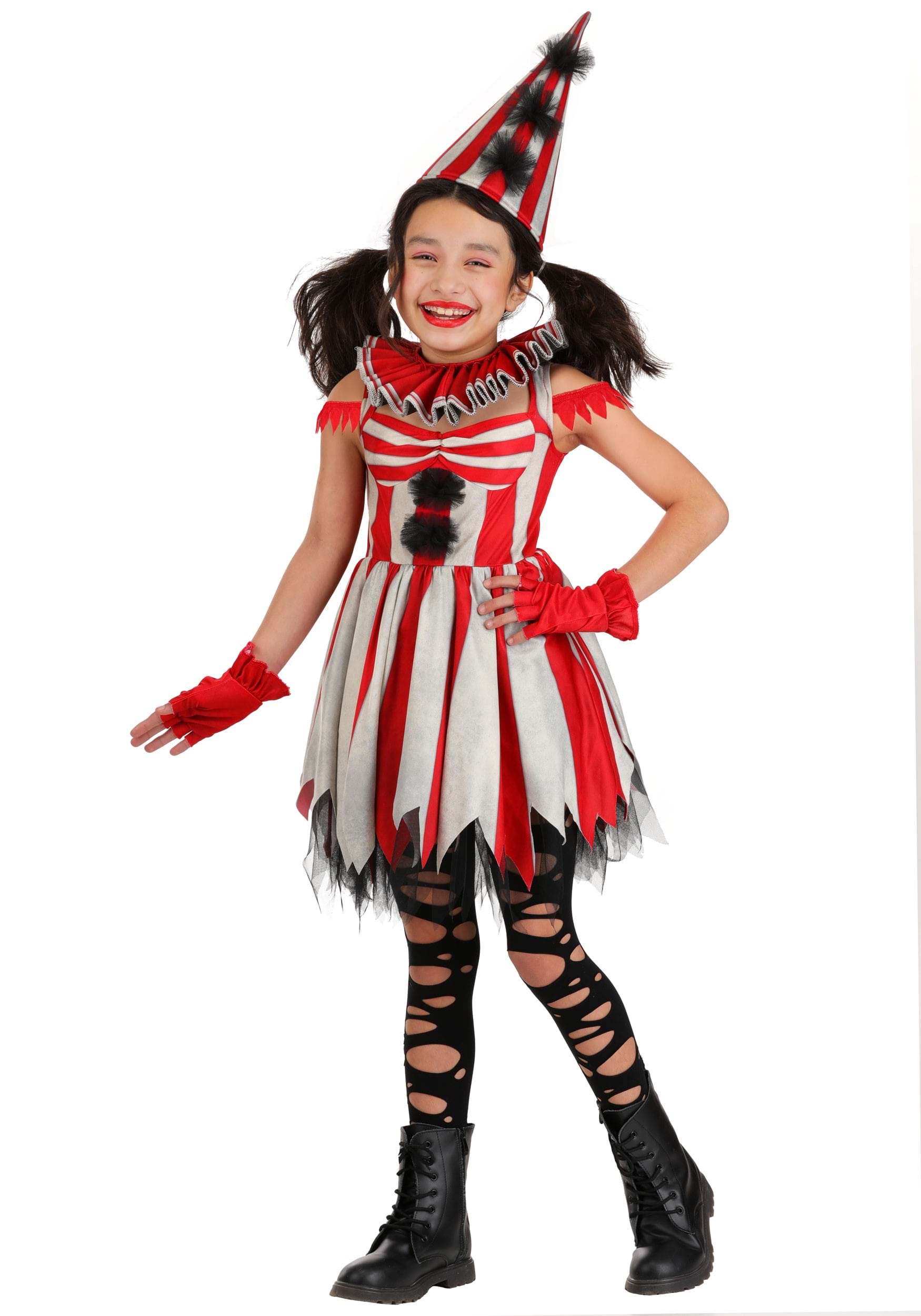 Sinister Circus Clown Girl's Costume | Evil Clown Costumes