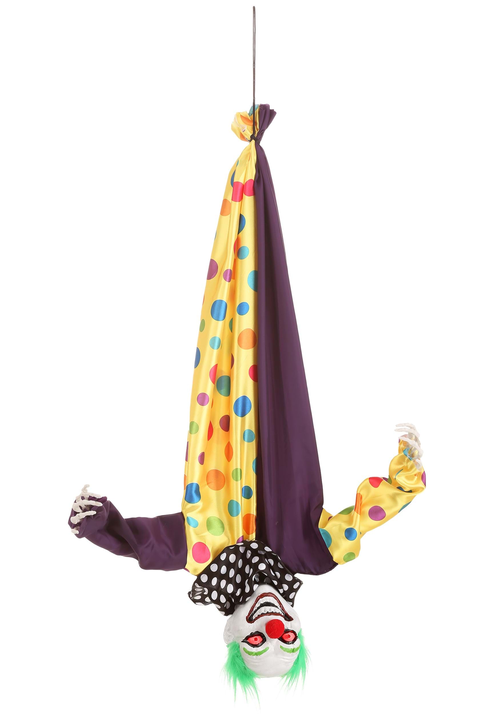 Animated Hanging 2.8 Foot Evil Clown Prop | Animated Decoration