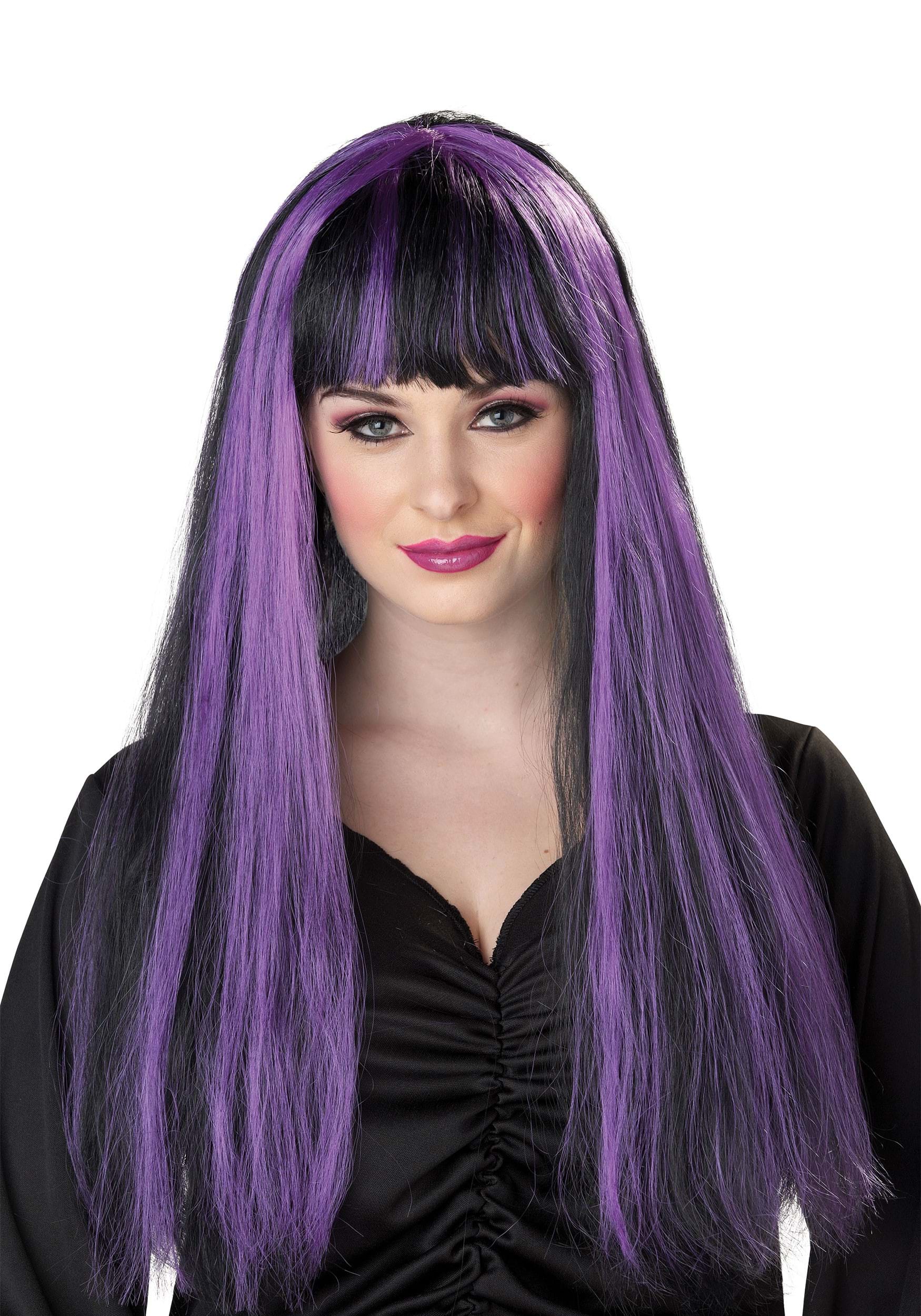 Black and Purple Witch Costume Wig for Women | Witch Accessories