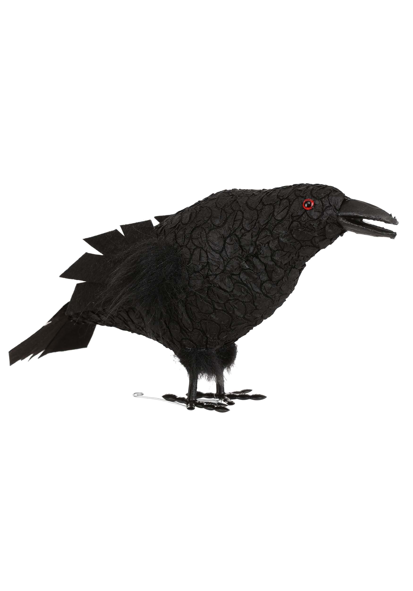 13-Inch Black Standing Crow Decoration | Animal Decorations