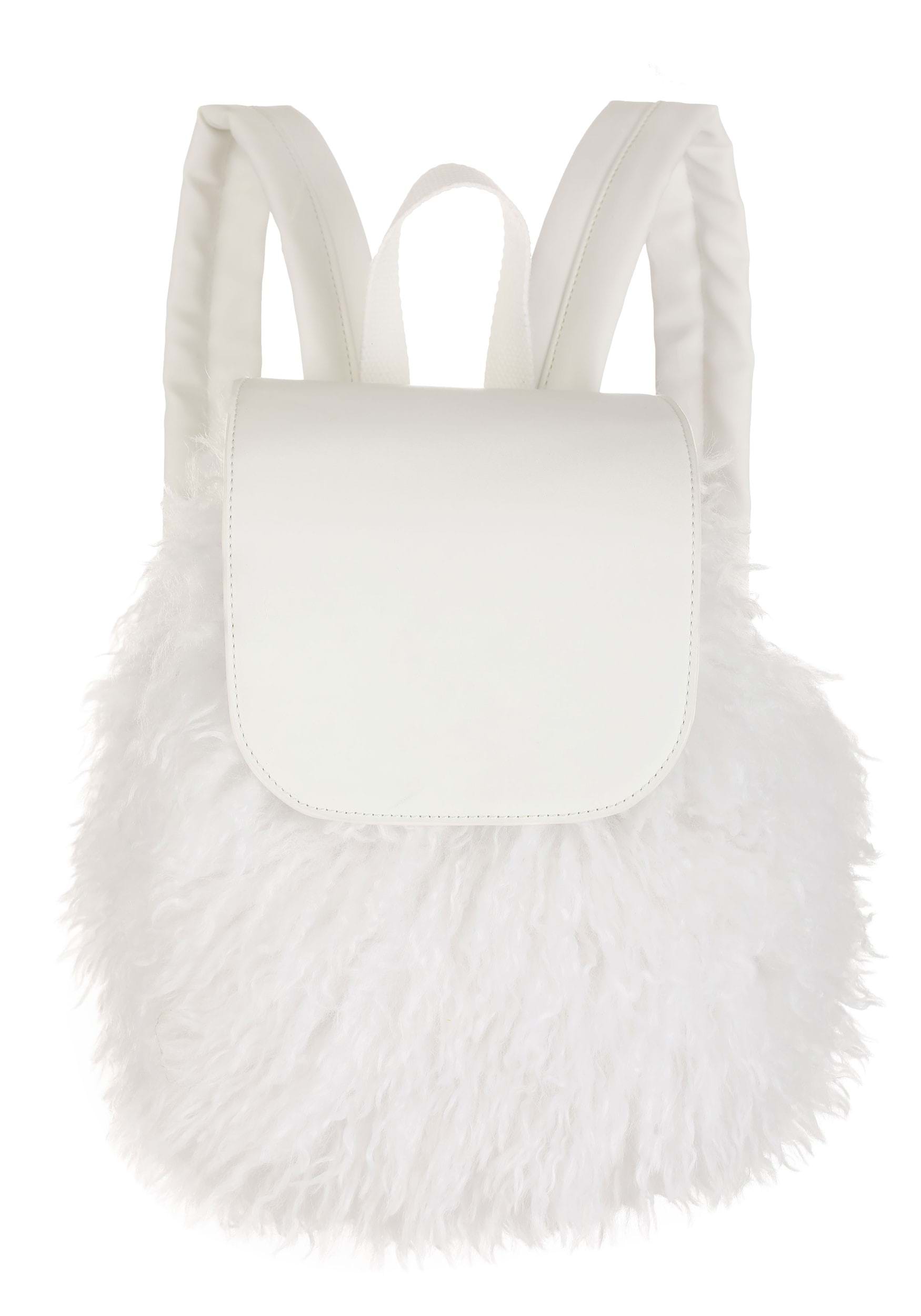 Clueless White Fuzzy Plush Backpack | Clueless Accessories