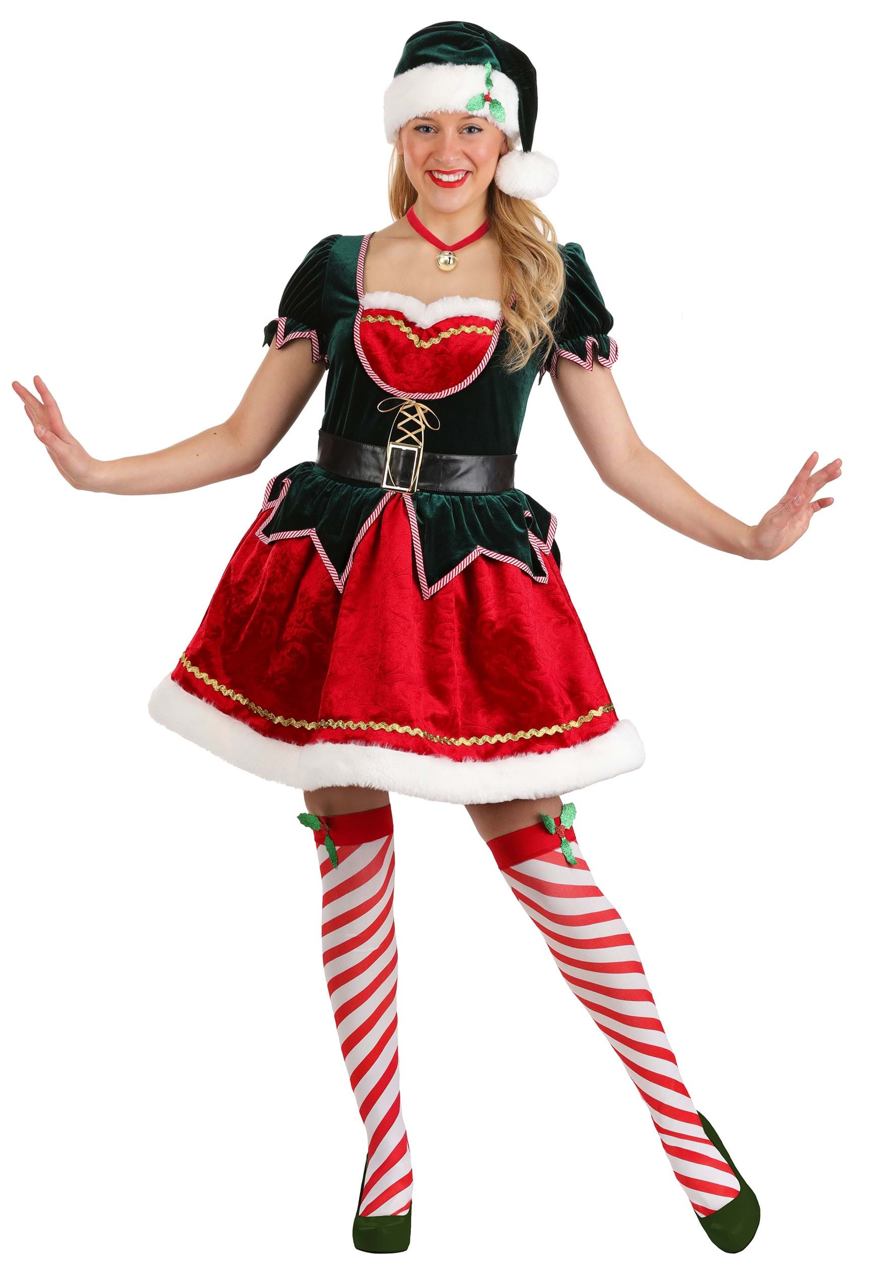 Deluxe Women's Festive Elf Costume | Christmas Costumes